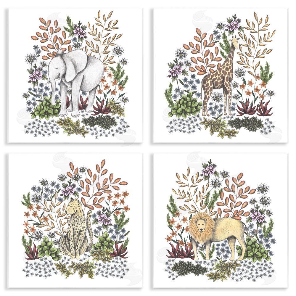 Cecilia Battaini Jungle Wildlife & Botanicals Wooden Wall Plaque Art Print