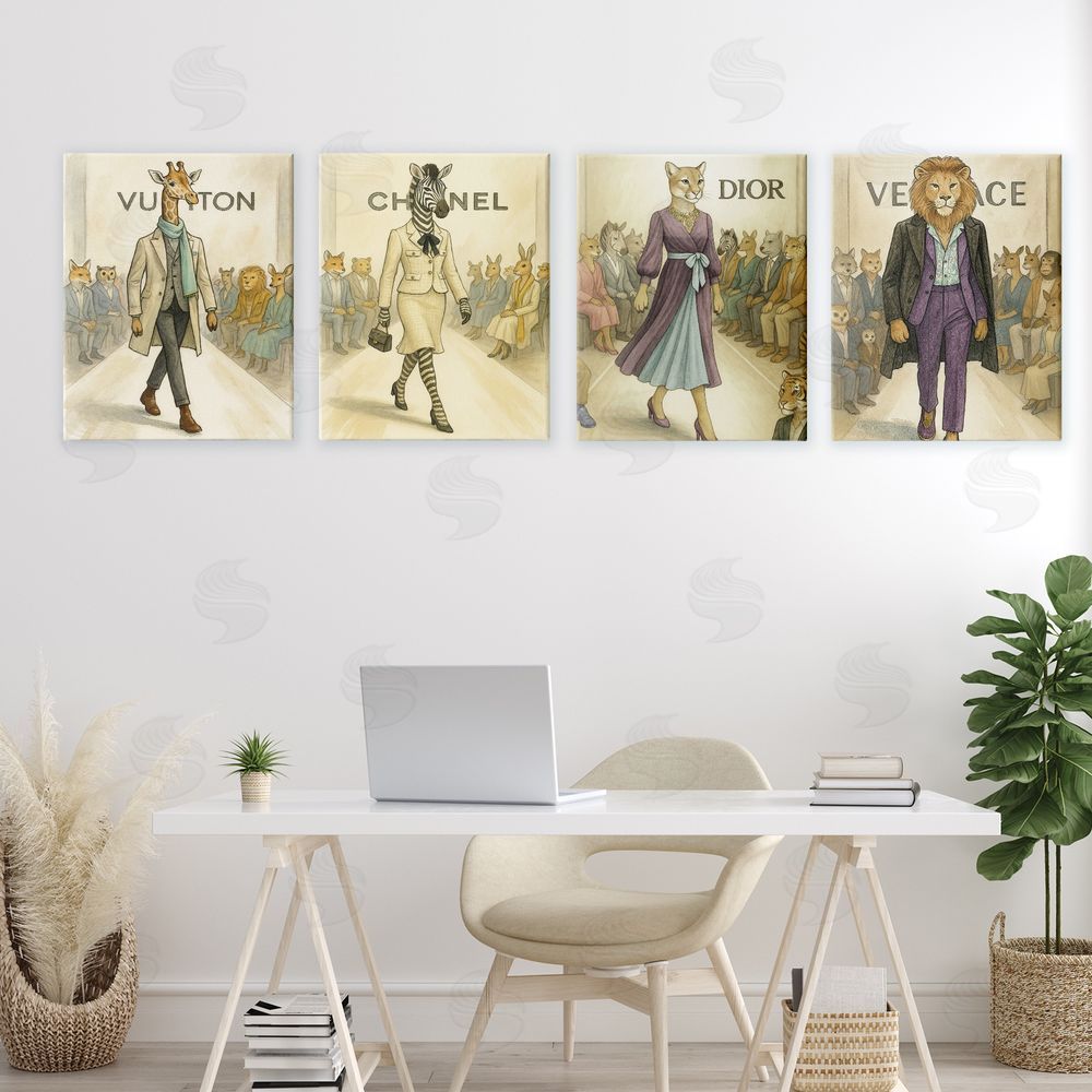Looking Good Licensing Fashion Runway Animals Canvas Wall Art Print in Room