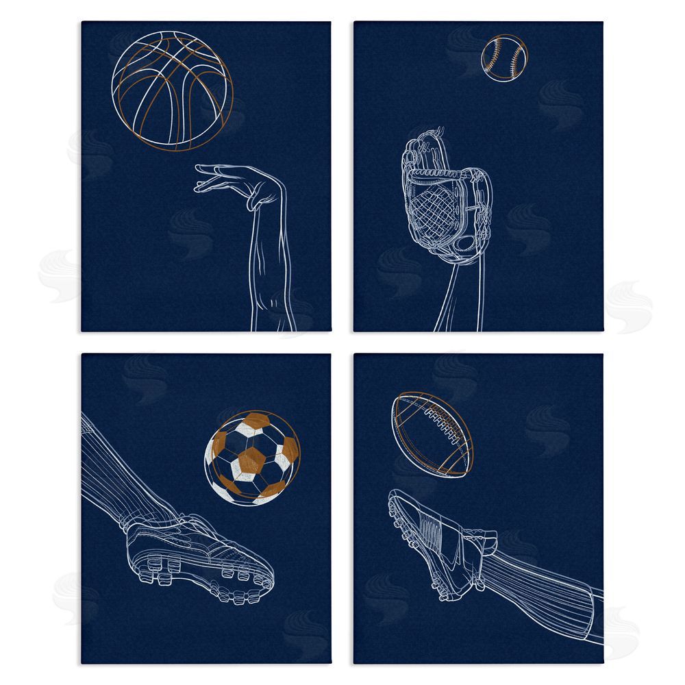 Marcus Prime Sports In Action Contour Stretched Canvas Wall Art Print