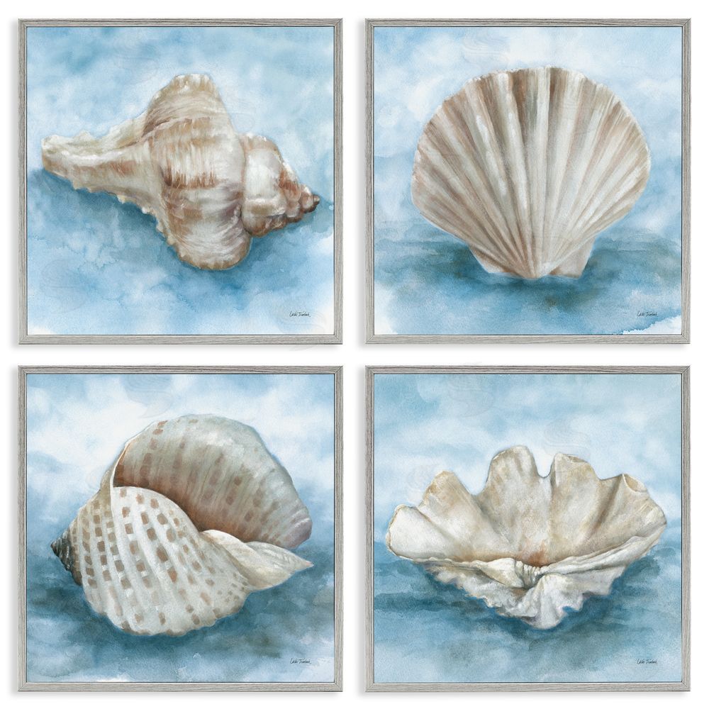 Leslie Trimbach Coastal Calm Collection Gray Framed Giclee Wall Art Print
