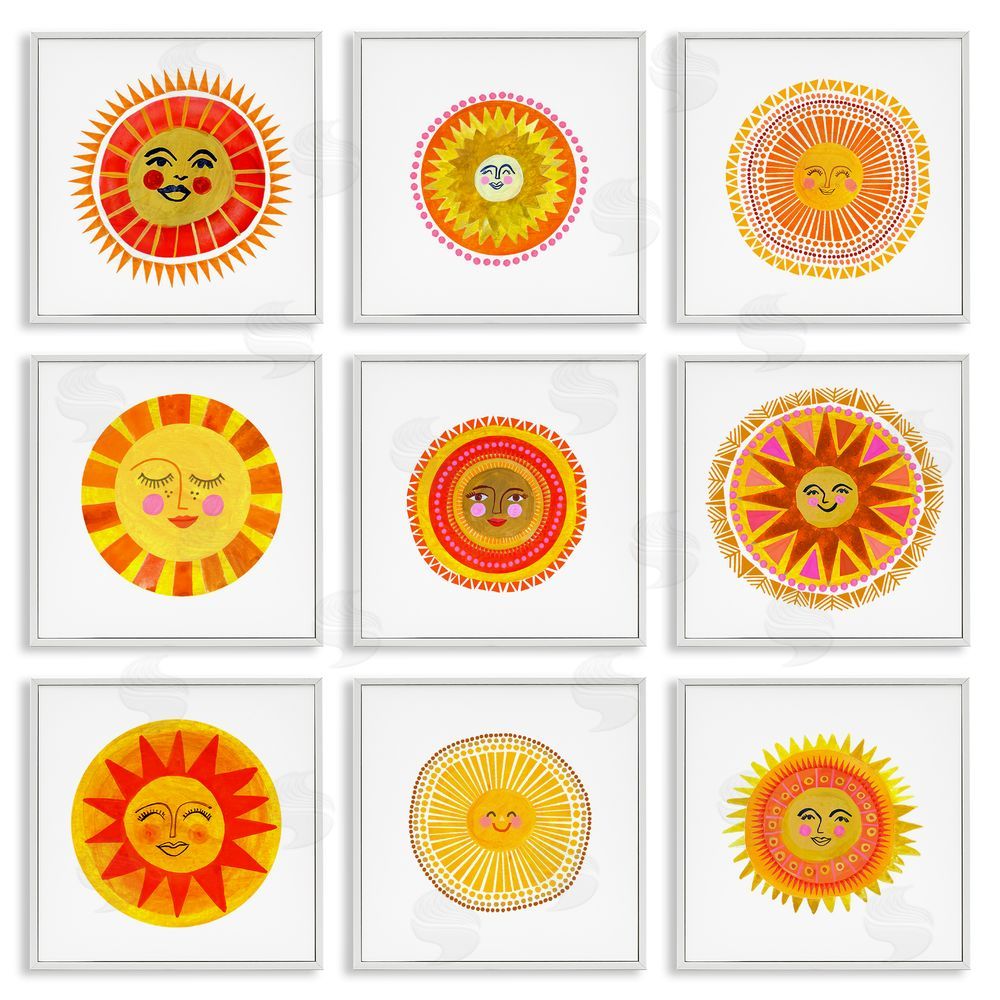 Katherine Herrell Studio Warm Boho Sun Collection White Framed Giclee Wall Art Print
