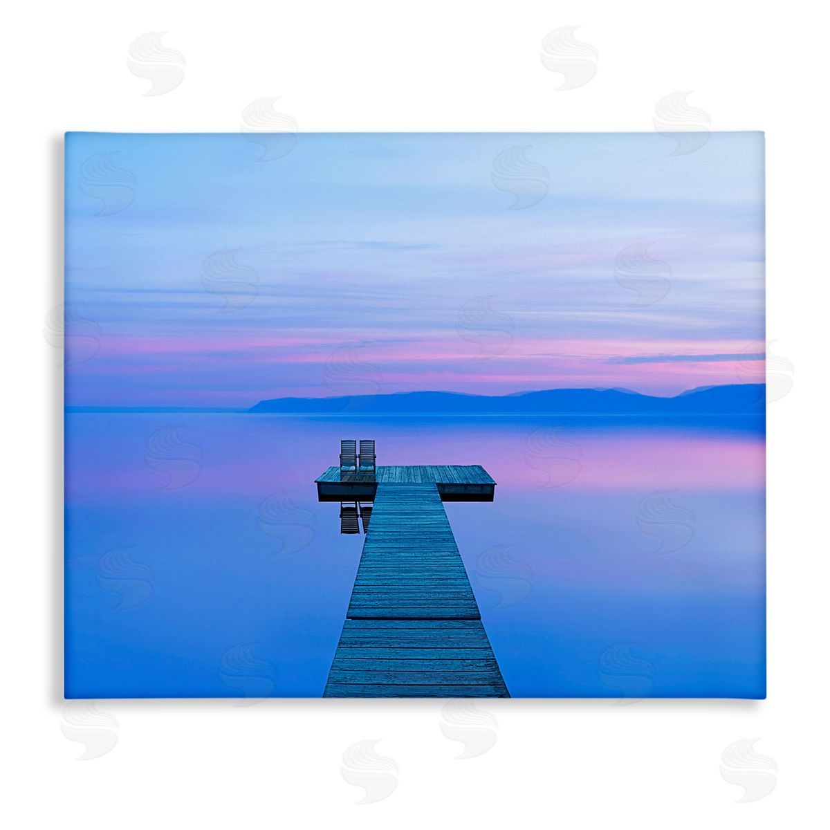 Lake Landscape Blue Purple Canvas Wall Art, Home Decor by James McLoughlin