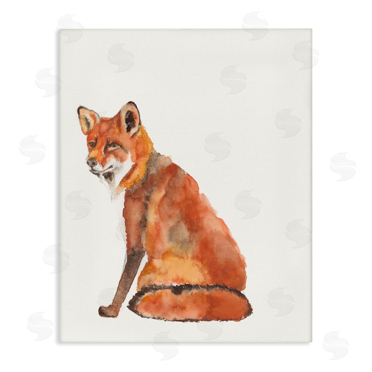 Curious Fox Orange Canvas Wall Art, Home Decor by Jennifer Goldberger