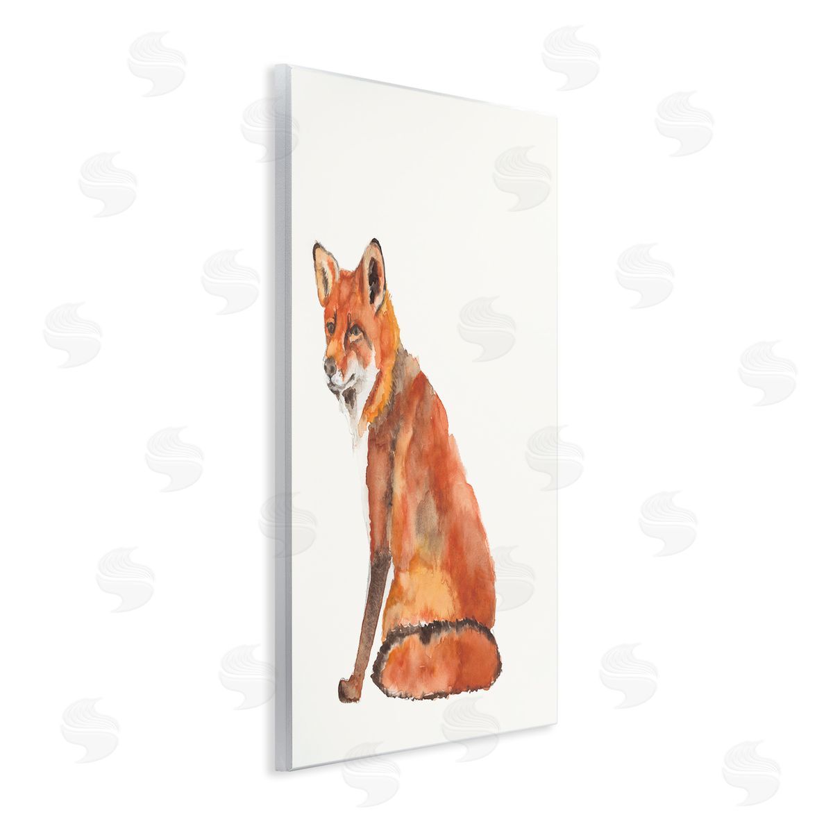 Curious Fox Orange Wood Plaque Wall Art, Home Decor by Jennifer Goldberger