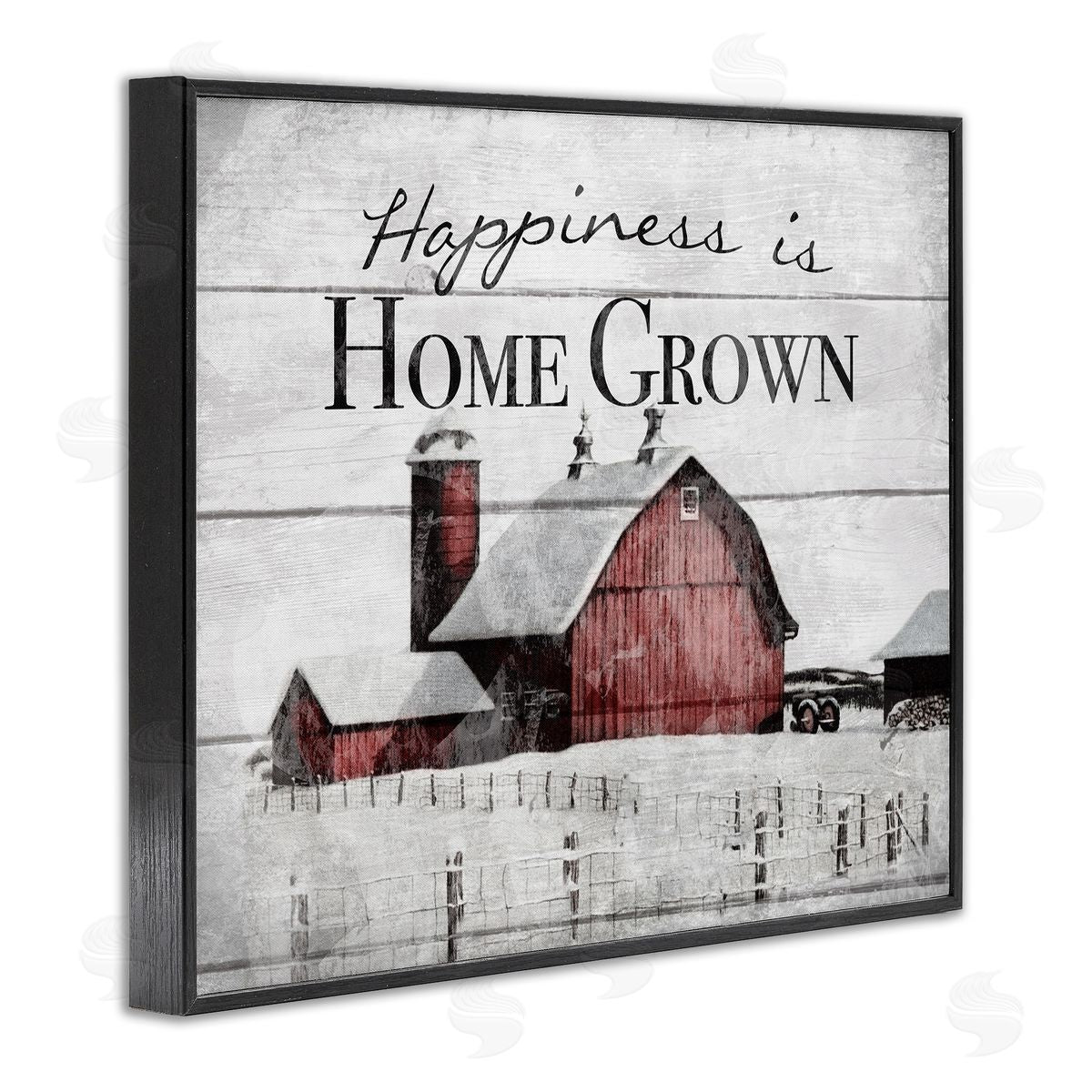 Happiness Is Home Grown Farm Rustic Black Frame Print Wall Art, Home Decor by The Saturday Evening Post