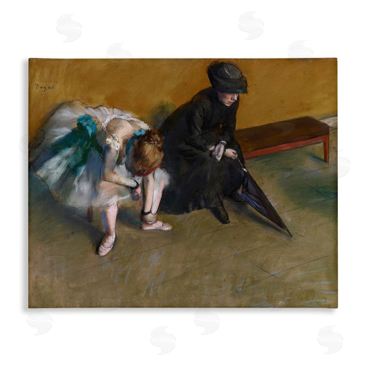 Waiting Classical Ballet Painting Canvas Wall Art, Home Decor by Edgar Degas