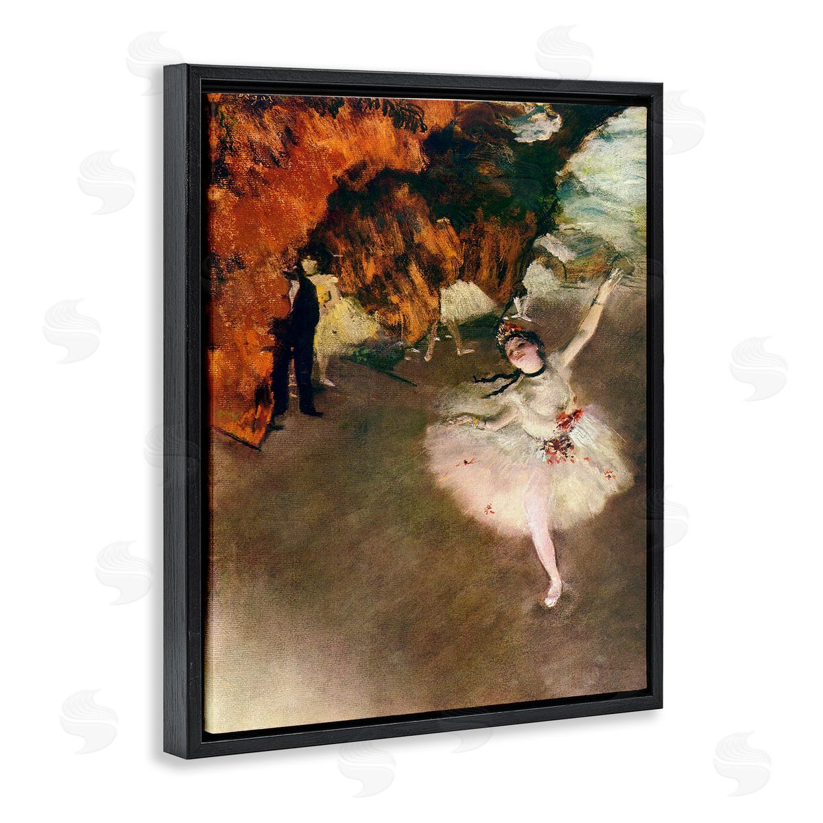 Ballet - l'etoile Classical Painting Black Floating Frame Canvas Wall Art, Home Decor by Edgar Degas