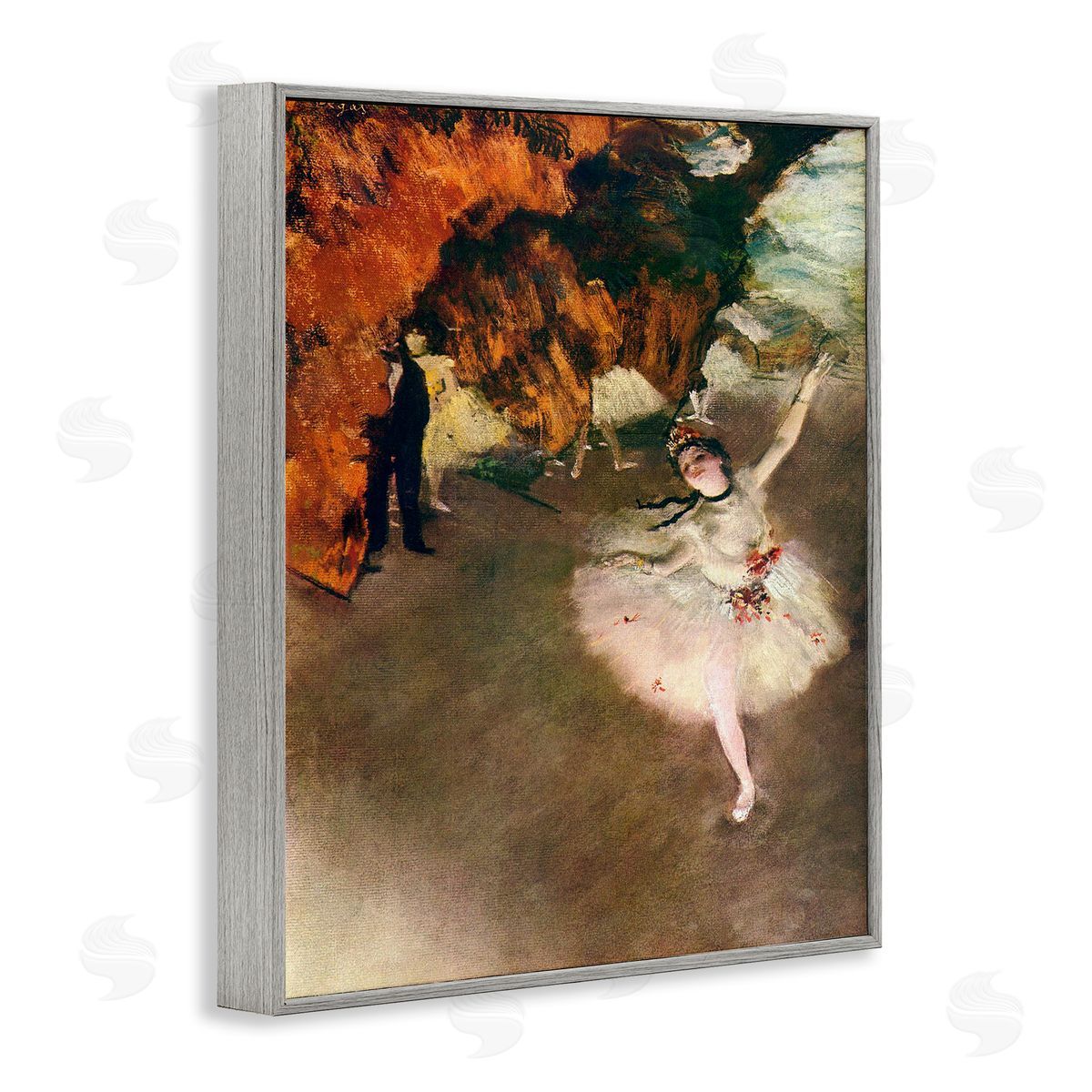 Ballet - l'etoile Classical Painting Grey Frame Print Wall Art, Home Decor by Edgar Degas