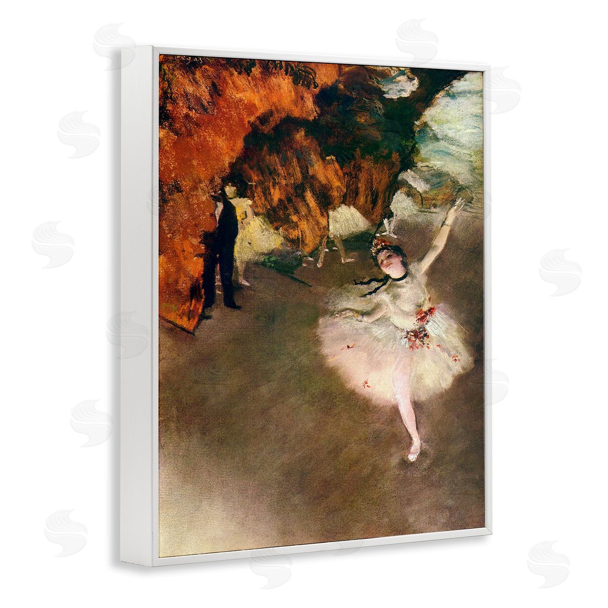 Ballet - l'etoile Classical Painting White Frame Print Wall Art, Home Decor by Edgar Degas