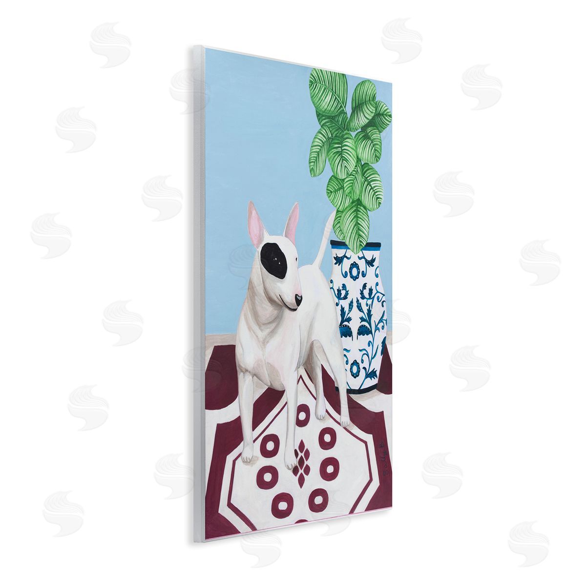 Dog And Vase Animal Pet Painting Wood Plaque Wall Art, Home Decor by Sally B