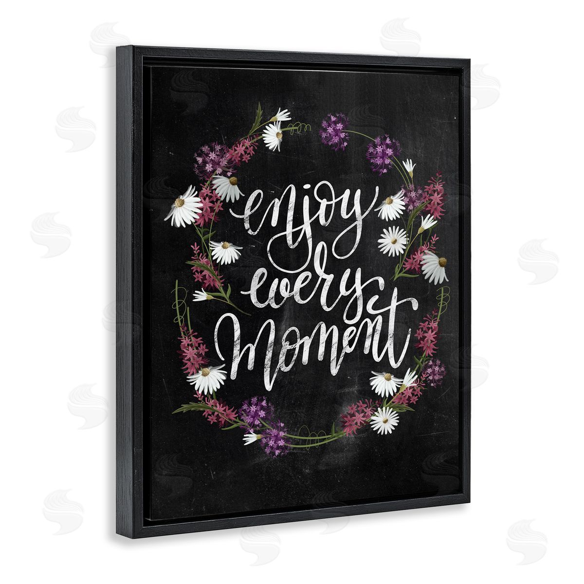 Enjoy Every Moment Black Floating Frame Canvas Wall Art, Home Decor by House Fenway