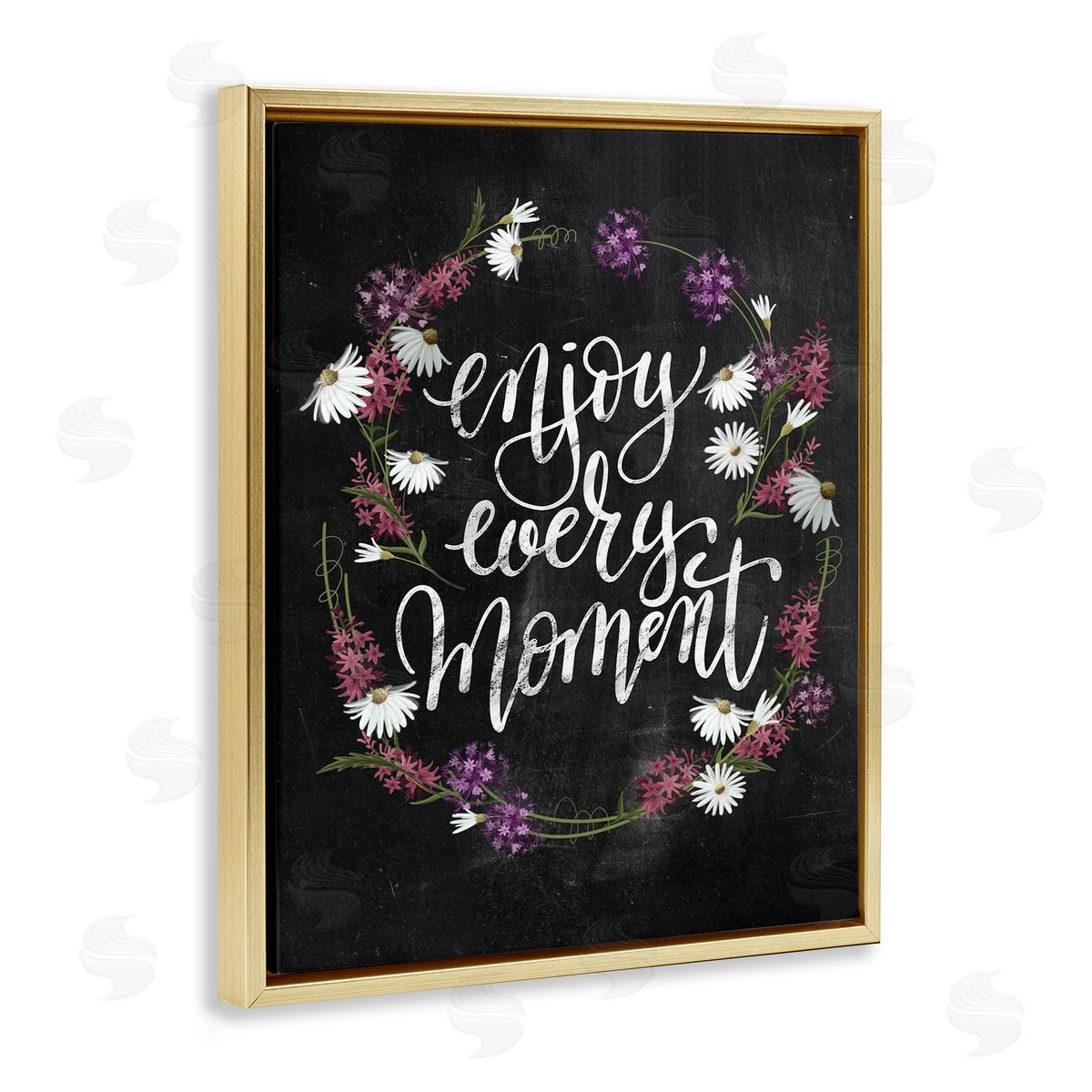 Enjoy Every Moment Gold Floating Frame Canvas Wall Art, Home Decor by House Fenway
