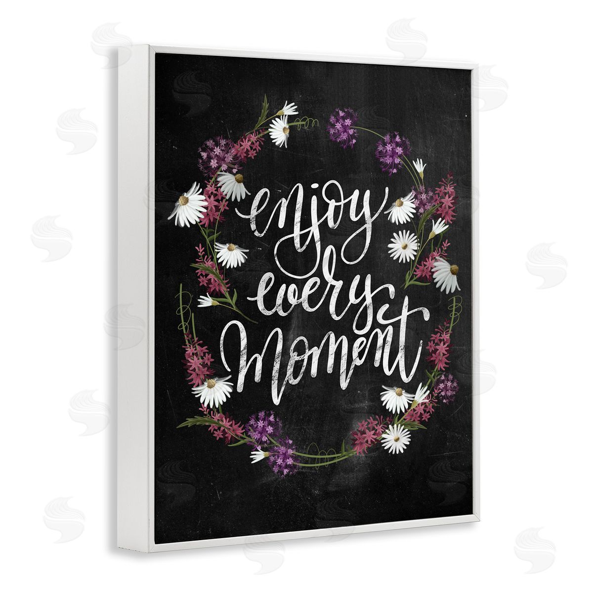 Enjoy Every Moment White Frame Print Wall Art, Home Decor by House Fenway