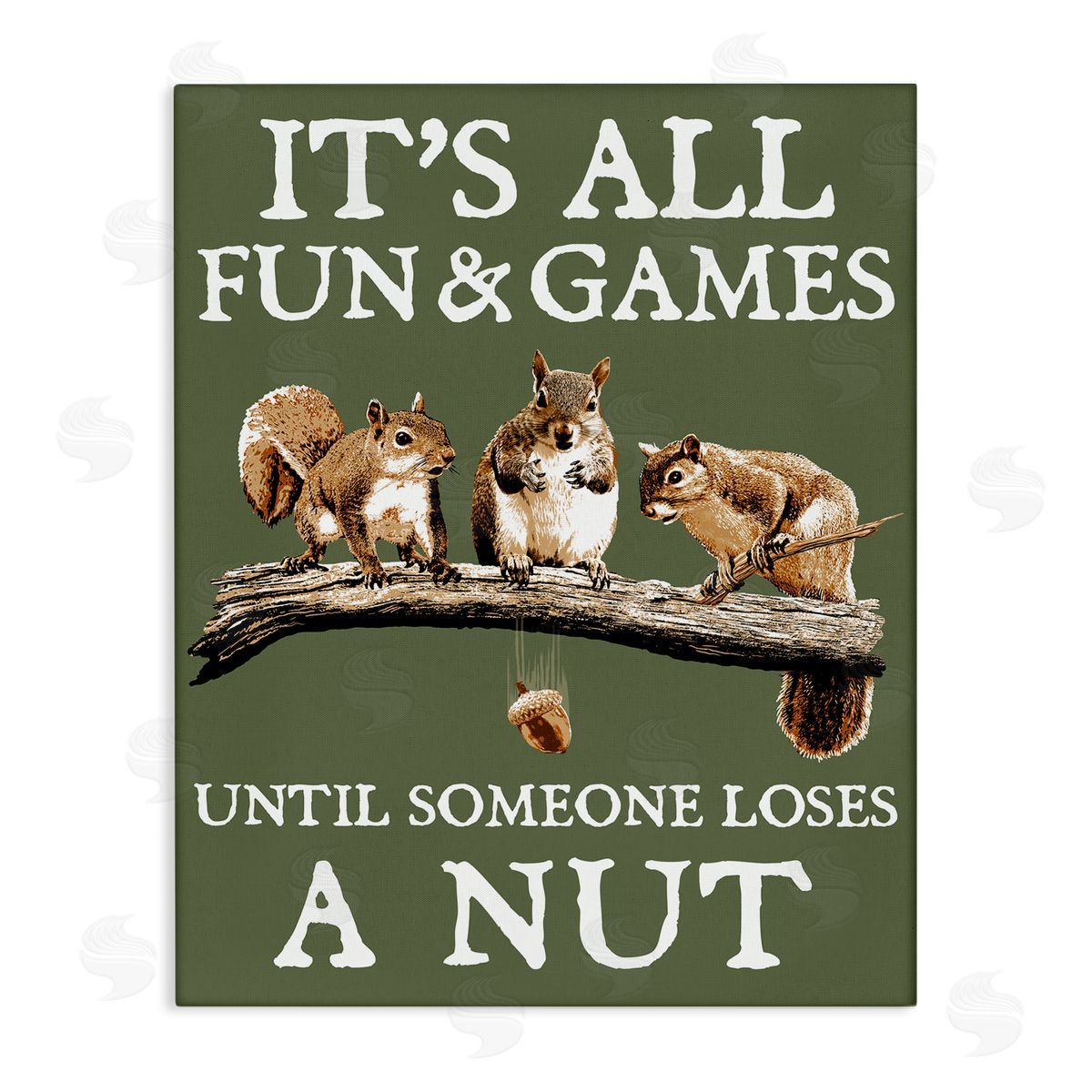 Loses A Nut Funny Squirrel Canvas Wall Art, Home Decor by RetroRocket