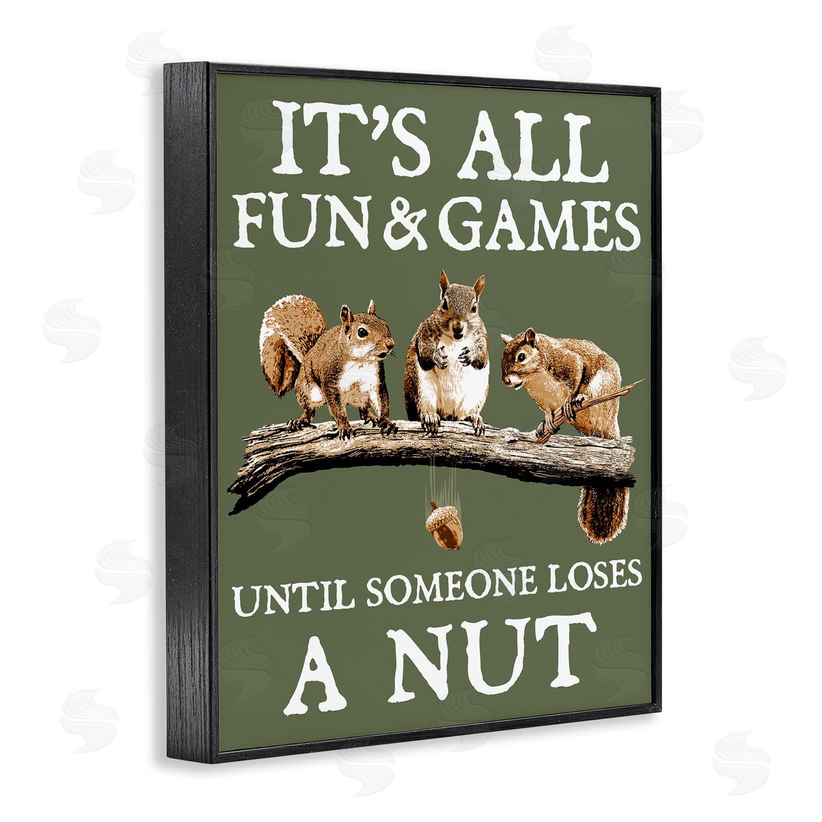 Loses A Nut Funny Squirrel Black Frame Print Wall Art, Home Decor by RetroRocket