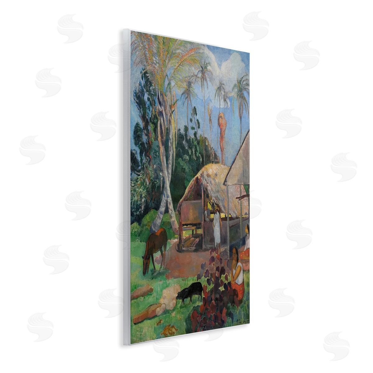 The Black Pigs Classical Painting Wood Plaque Wall Art, Home Decor by Paul Gauguin
