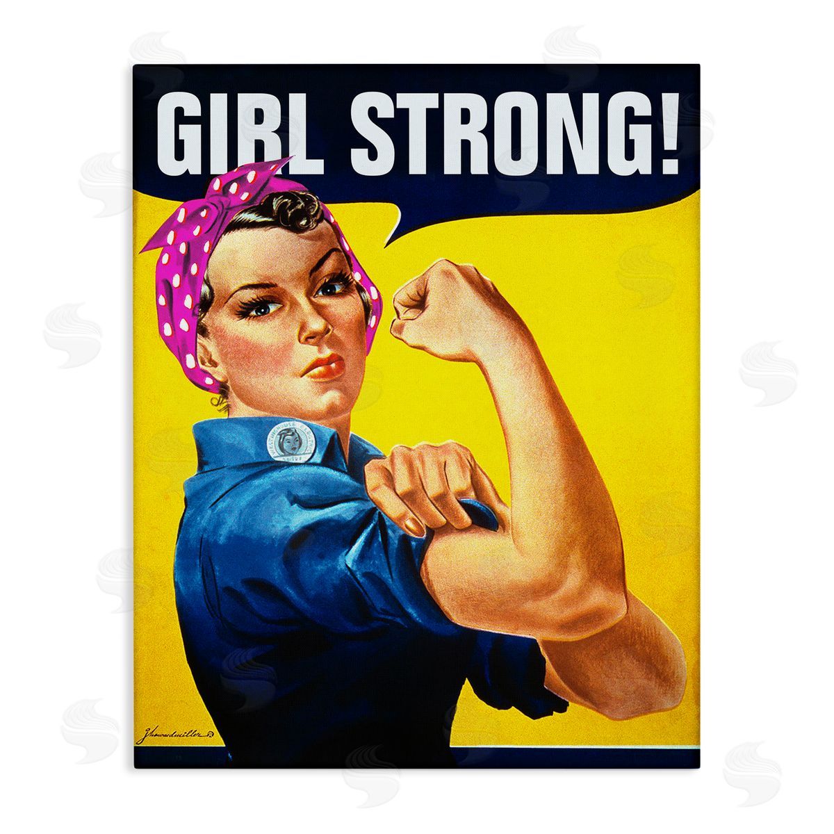 Girl Strong Vintage Poster Canvas Wall Art, Home Decor by RetroRocket