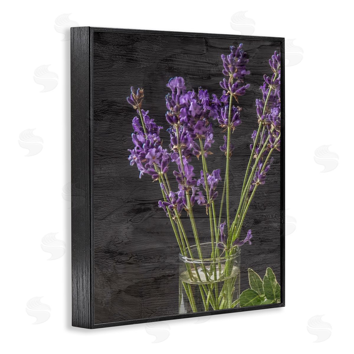 Lavender Jar Purple Floral Black Frame Print Wall Art, Home Decor by Kim Allen