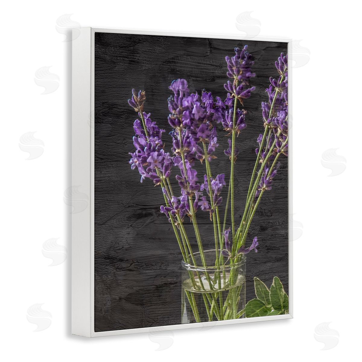 Lavender Jar Purple Floral White Frame Print Wall Art, Home Decor by Kim Allen