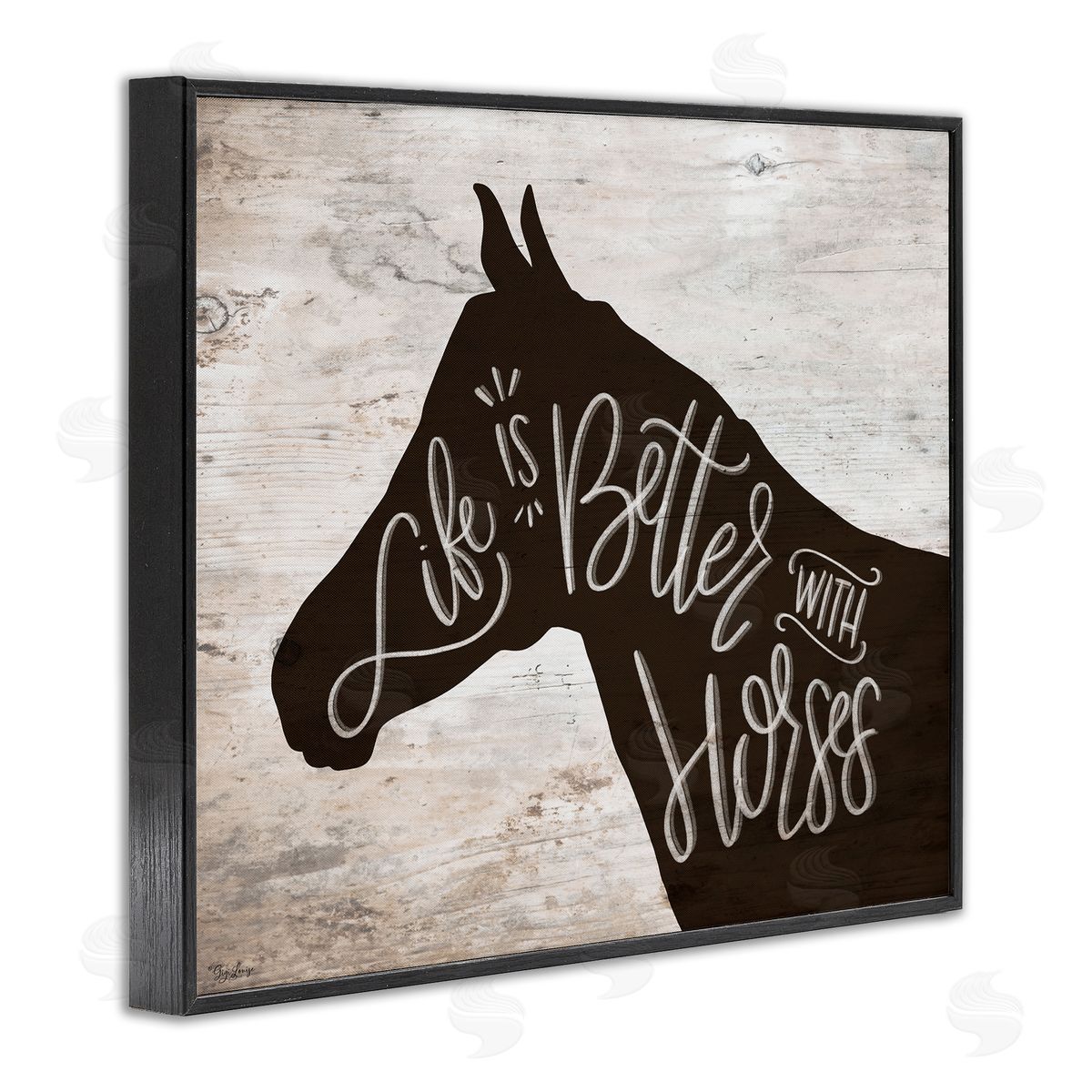 Better With Horses Black Frame Print Wall Art, Home Decor by Gigi Louise
