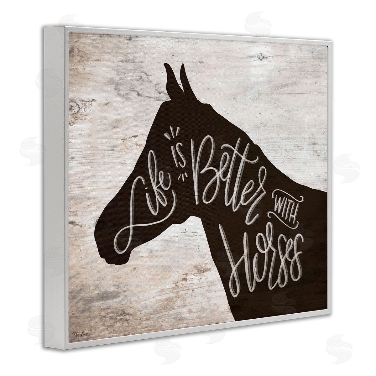 Better With Horses White Frame Print Wall Art, Home Decor by Gigi Louise