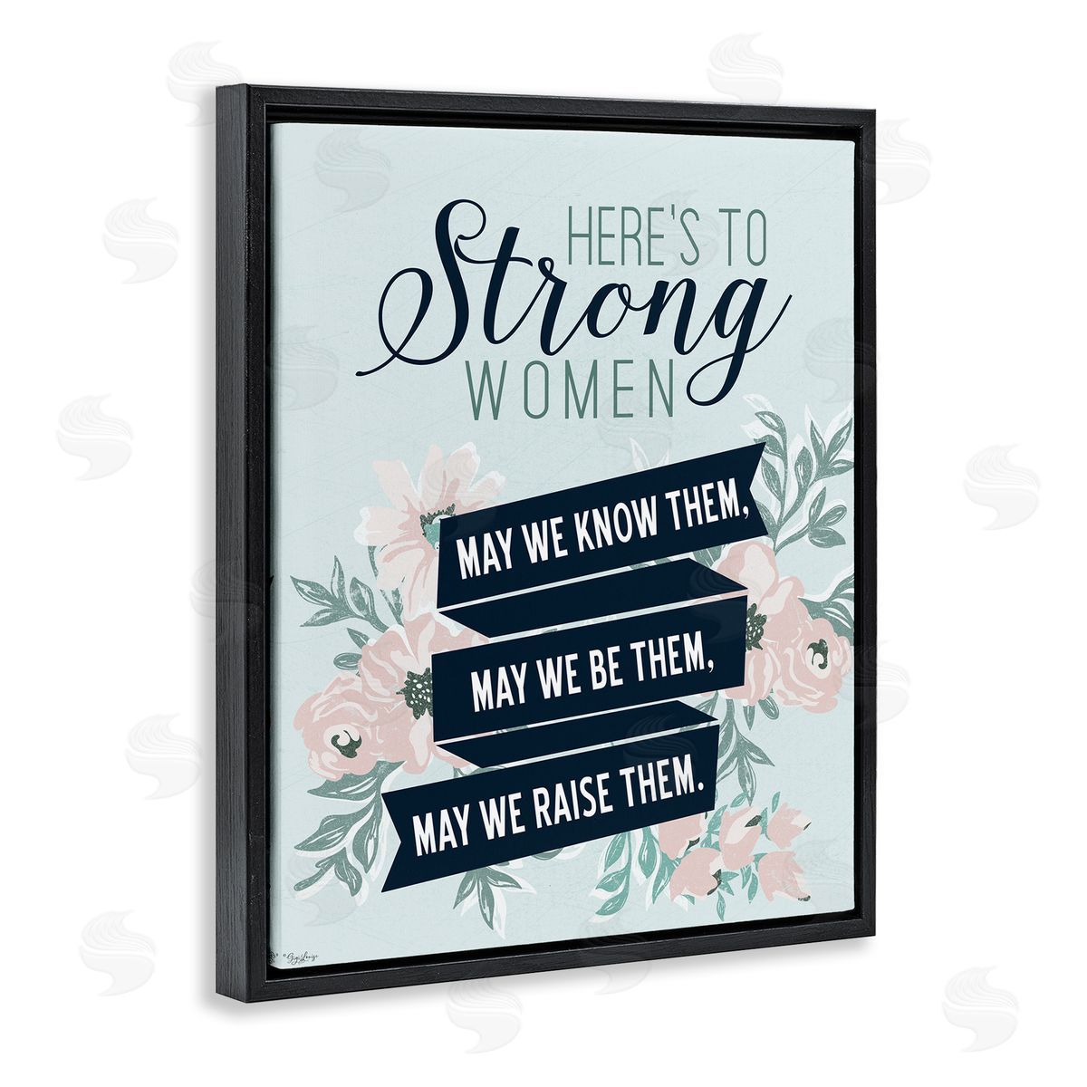 Strong Women Inspirational Black Floating Frame Canvas Wall Art, Home Decor by Gigi Louise