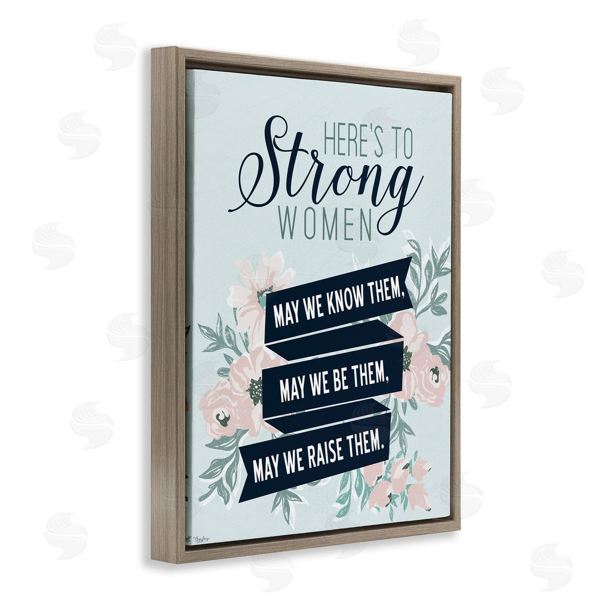 Strong Women Inspirational Brown Floating Frame Canvas Wall Art, Home Decor by Gigi Louise