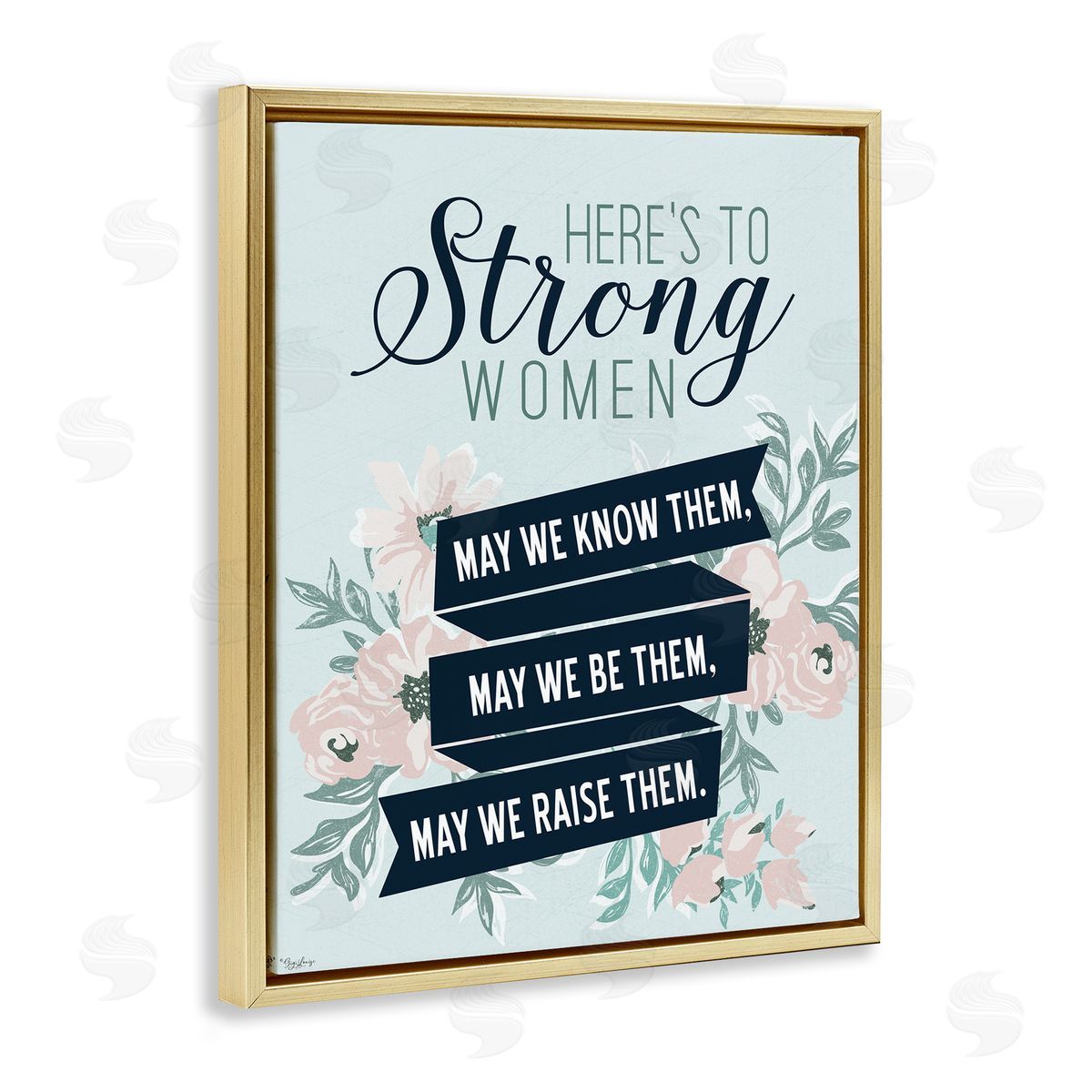 Strong Women Inspirational Gold Floating Frame Canvas Wall Art, Home Decor by Gigi Louise