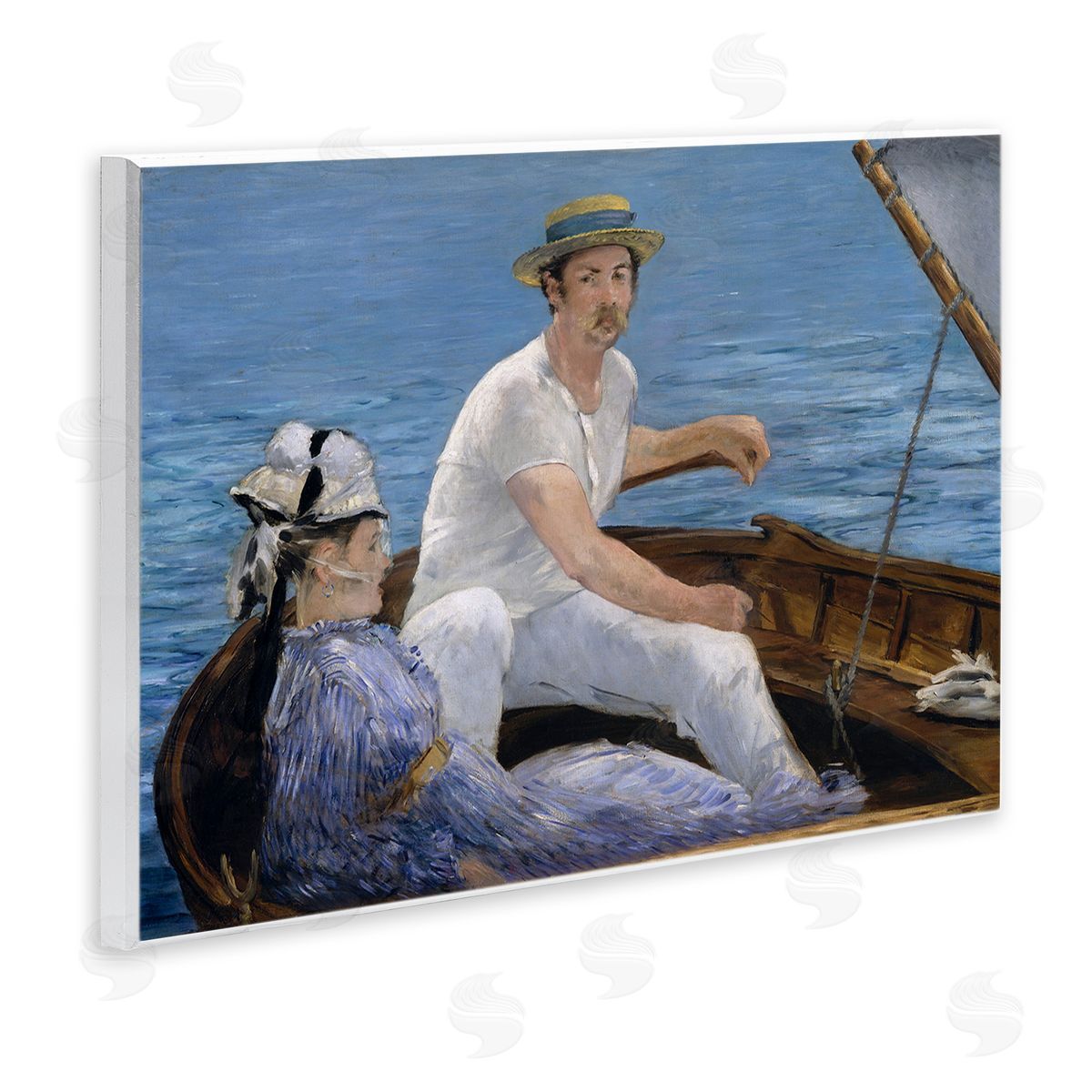 Boating Classical Portrait Painting Wood Plaque Wall Art, Home Decor by Edouard Manet