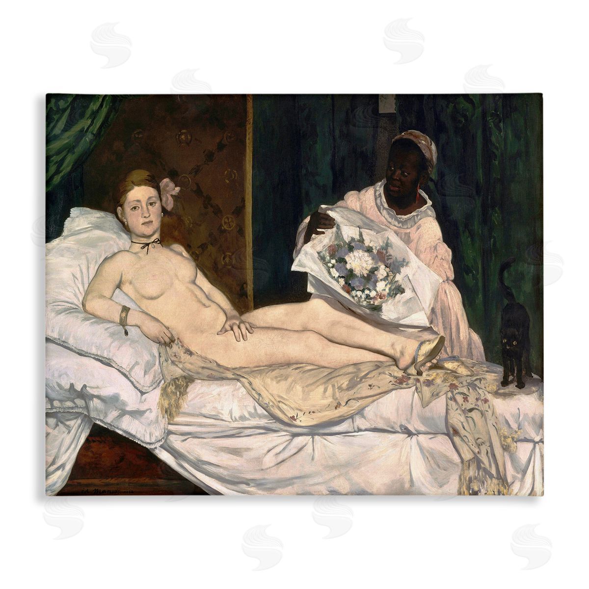 Olympia Classical Portrait Painting Canvas Wall Art, Home Decor by Edouard Manet