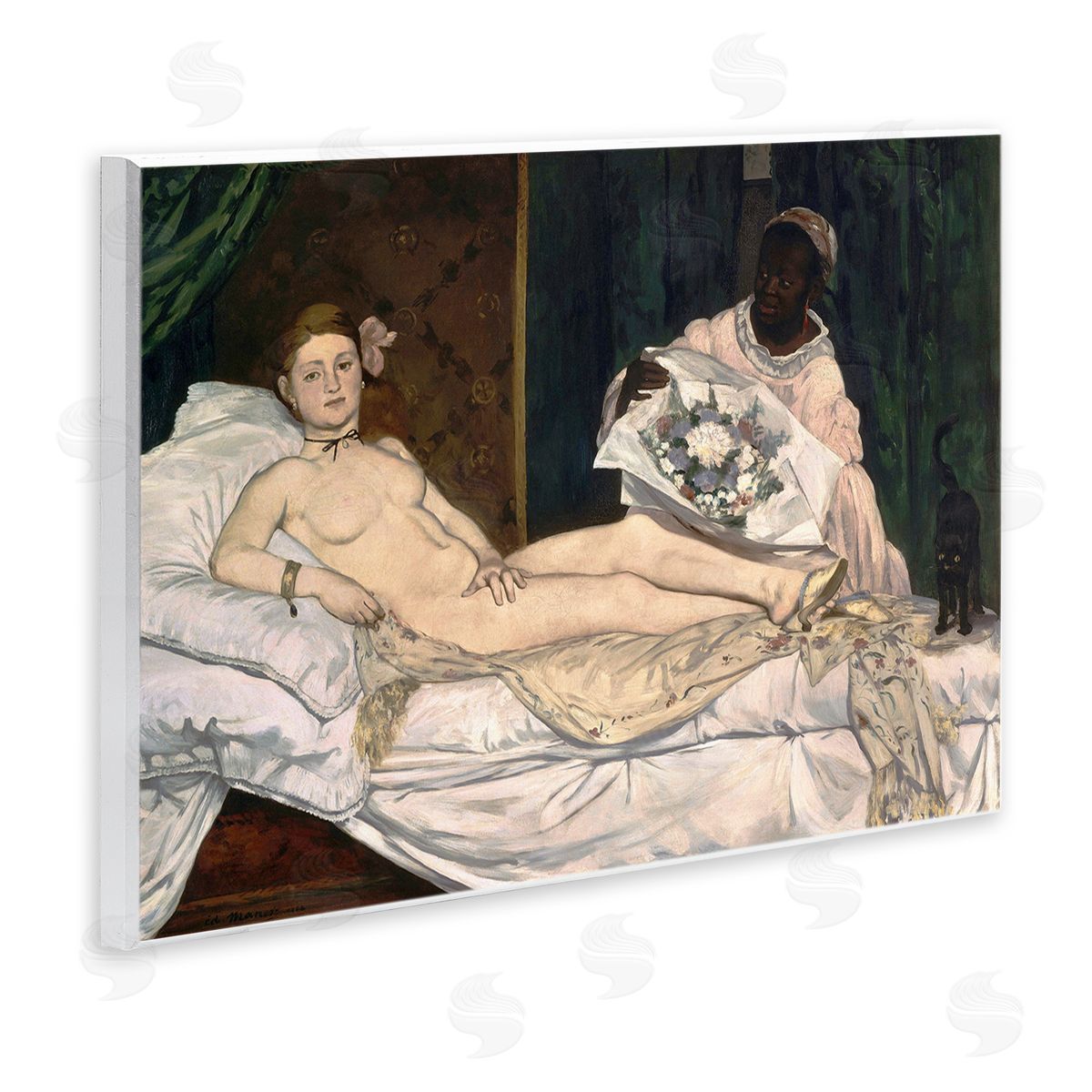 Olympia Classical Portrait Painting Wood Plaque Wall Art, Home Decor by Edouard Manet