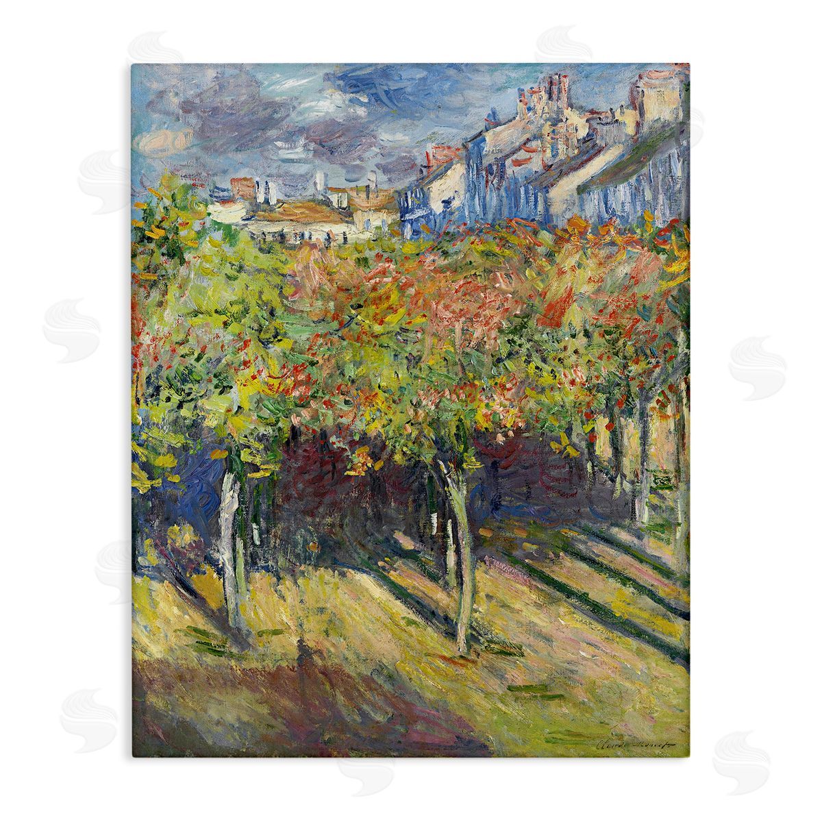 The Lindens of Poissy Canvas Wall Art, Home Decor by Claude Monet
