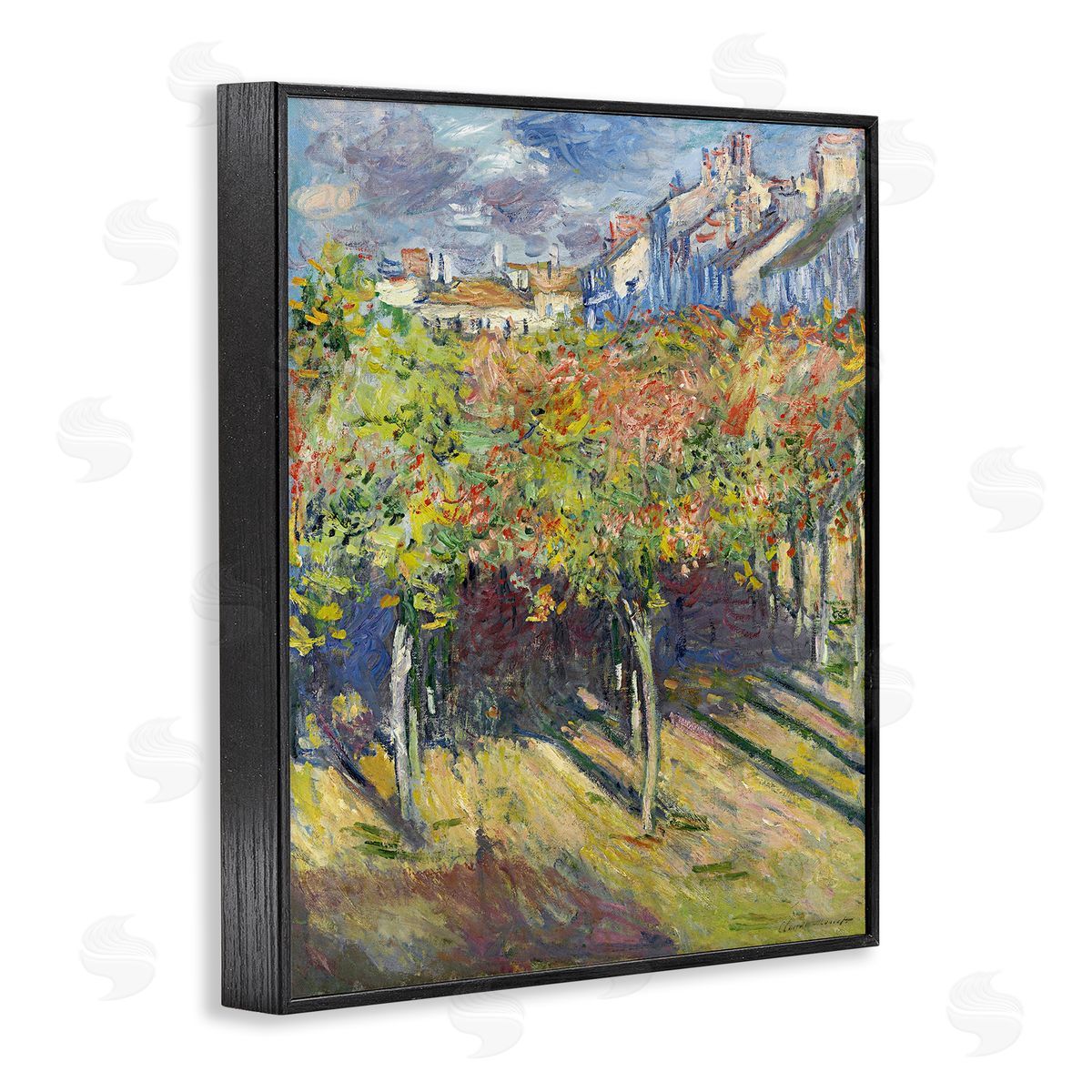 The Lindens of Poissy Black Frame Print Wall Art, Home Decor by Claude Monet