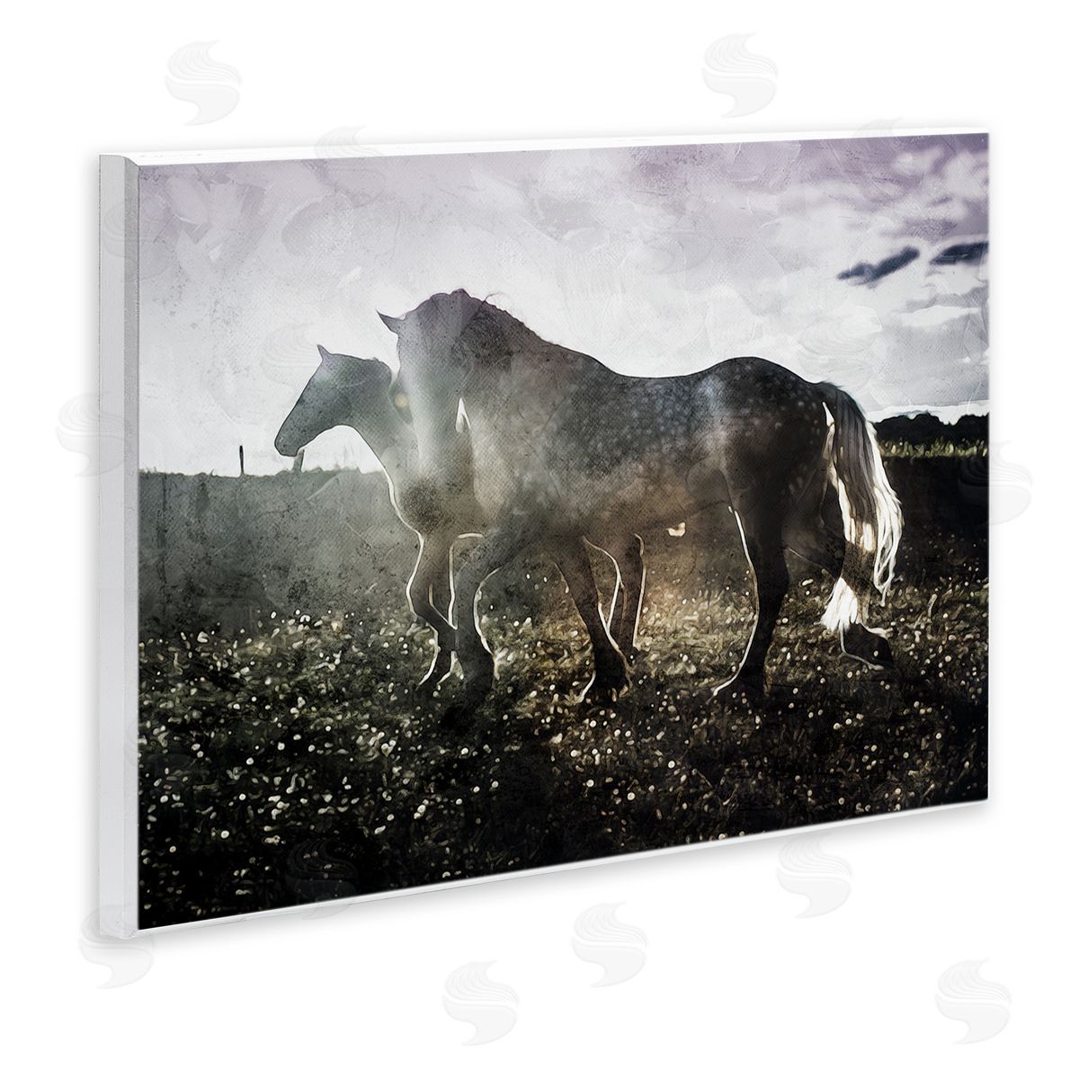 Horses Together Abstract Silhouette Wood Plaque Wall Art, Home Decor by Milli Villa