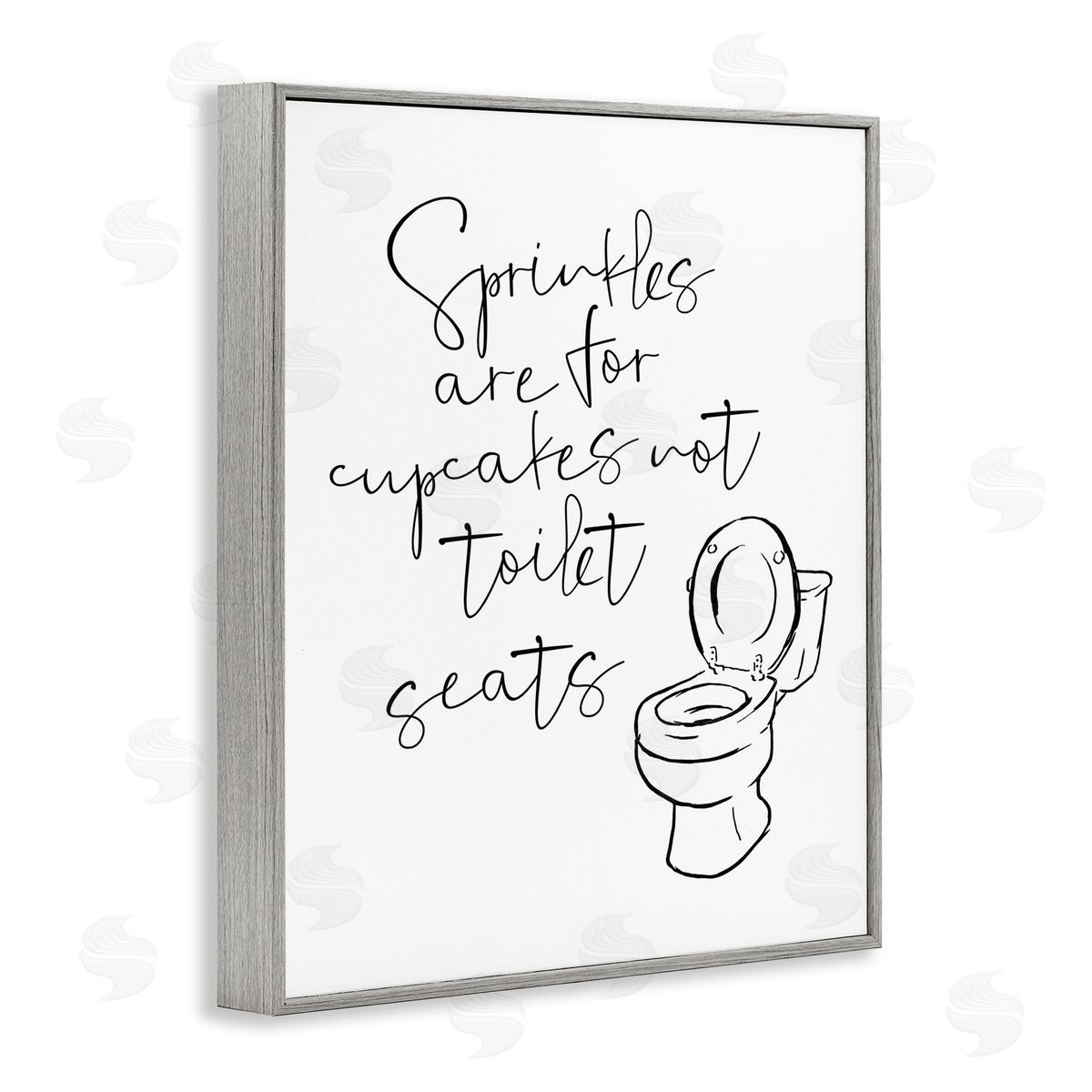 Sprinkles Funny Ink Drawing Grey Frame Print Wall Art, Home Decor by Milli Villa