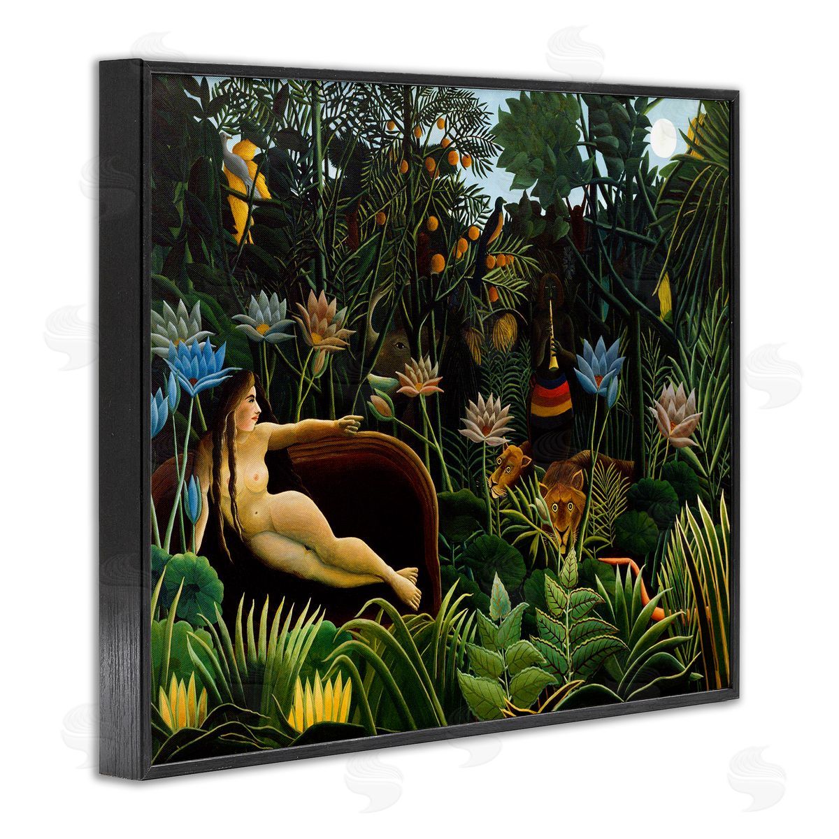 The Dream Classical Painting Black Frame Print Wall Art, Home Decor by Henri Rousseau