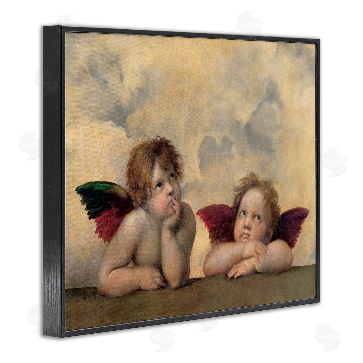 Angeli - Madonna Sistina Black Frame Print Wall Art, Home Decor by Rafaello Sanzio