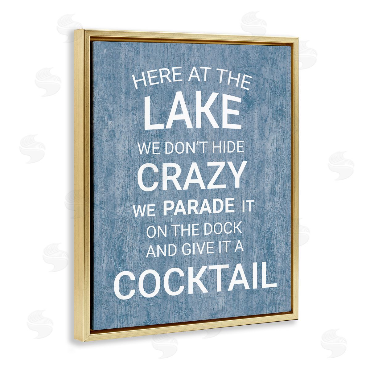 Parade Lake Party Cocktail Gold Floating Frame Canvas Wall Art, Home Decor by Susan Ball