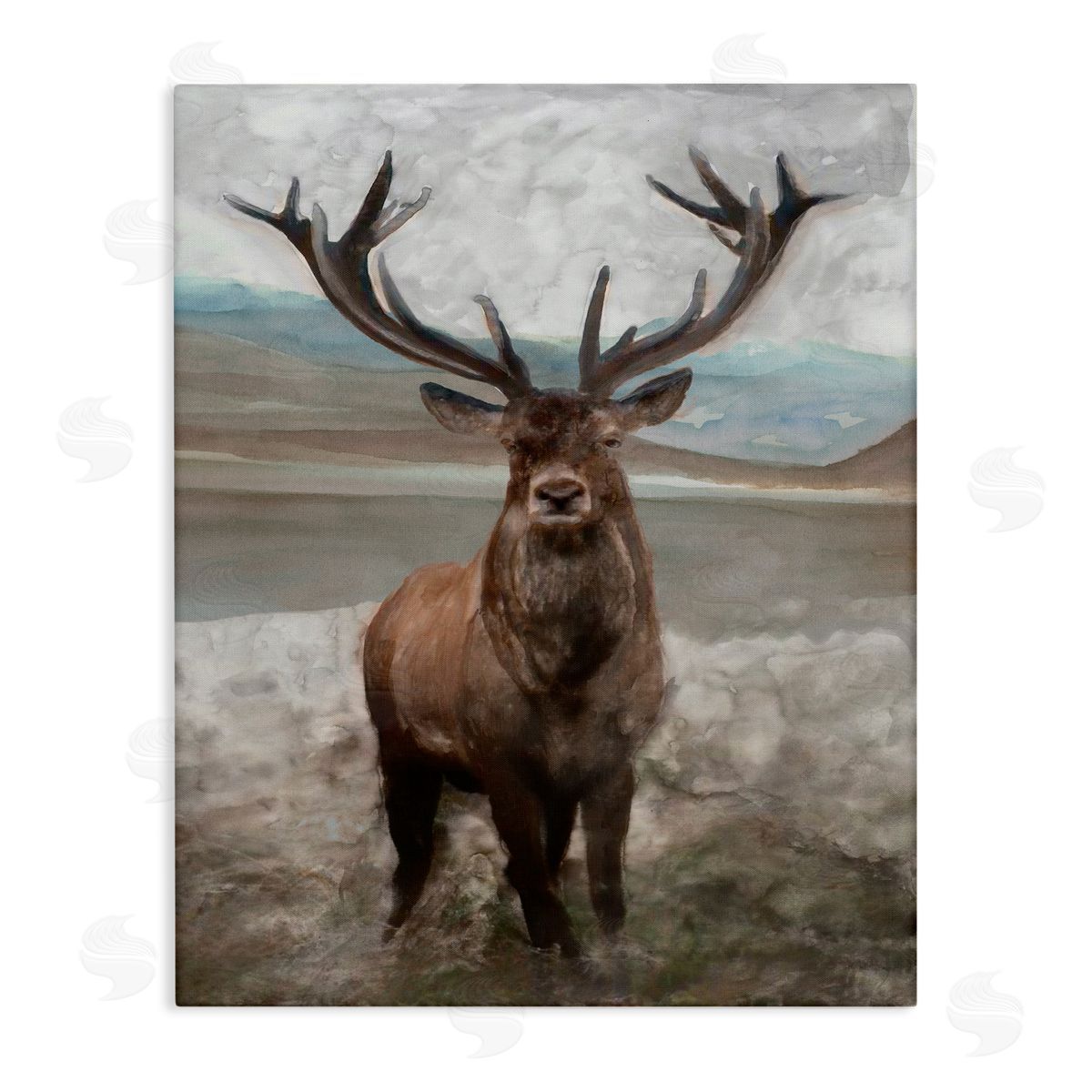 Moose Encounter Landscape Canvas Wall Art, Home Decor by Stellar Studio