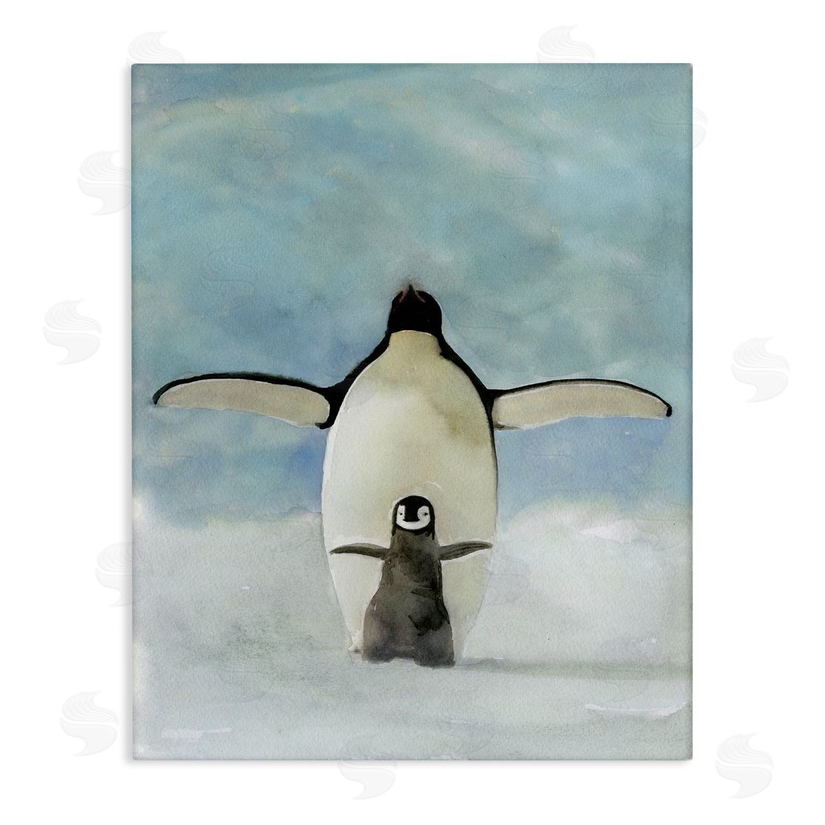 Penguin Family Painting Canvas Wall Art, Home Decor by Stellar Studio