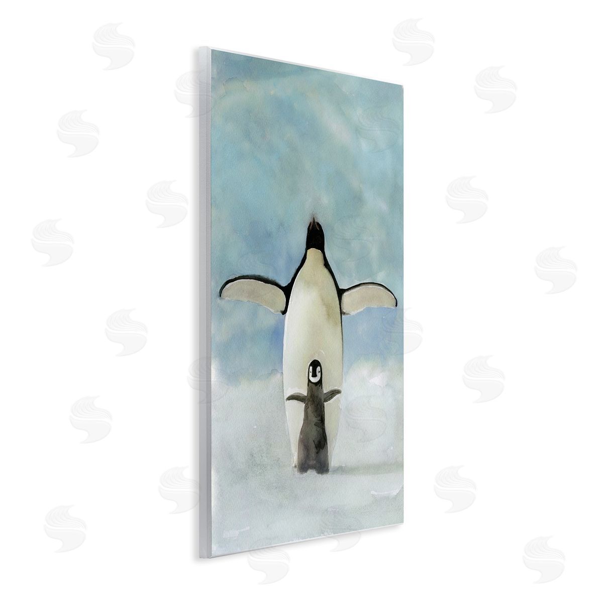 Penguin Family Painting Wood Plaque Wall Art, Home Decor by Stellar Studio