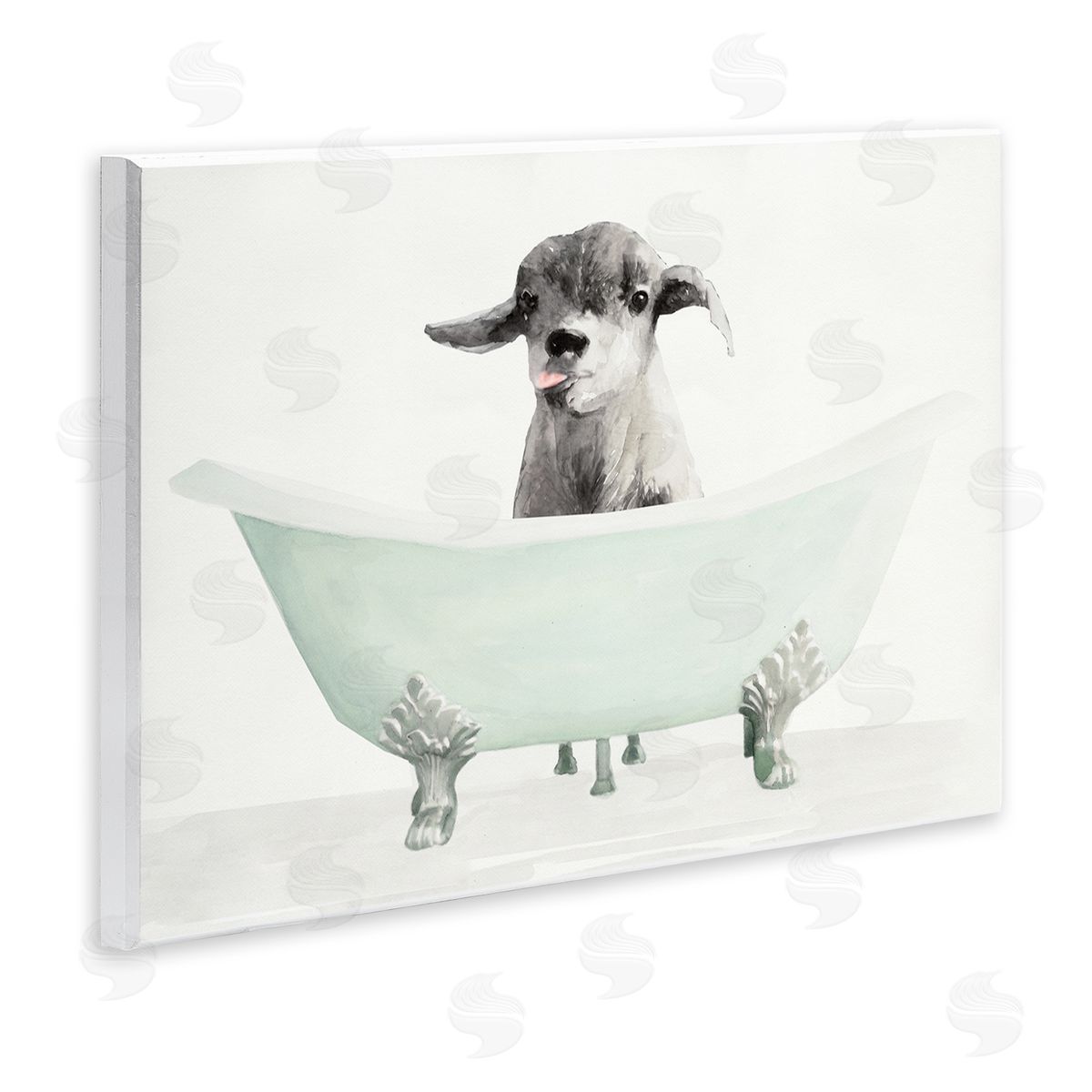 Baby Llama In A Tub Wood Plaque Wall Art, Home Decor by Stellar Studio