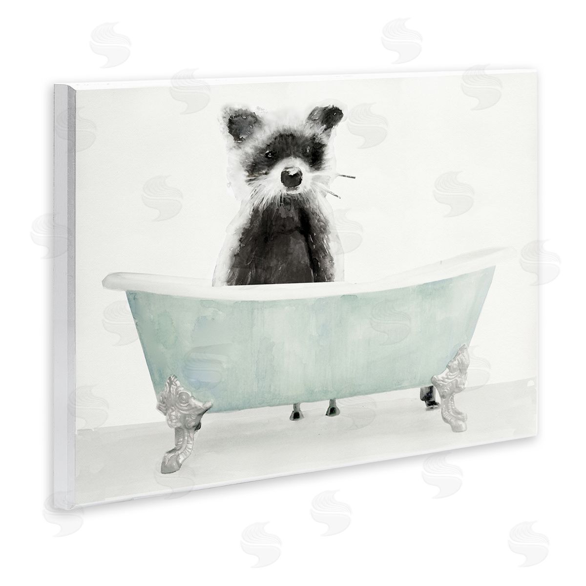 Raccoon In A Tub Wood Plaque Wall Art, Home Decor by Stellar Studio
