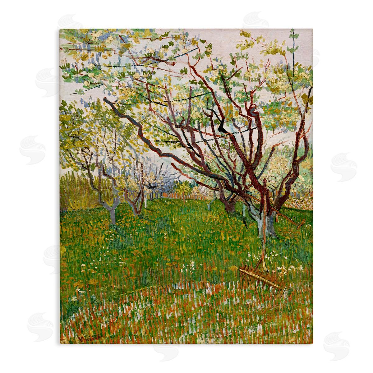 The Flowering Orchard Canvas Wall Art, Home Decor by Vincent Van Gogh