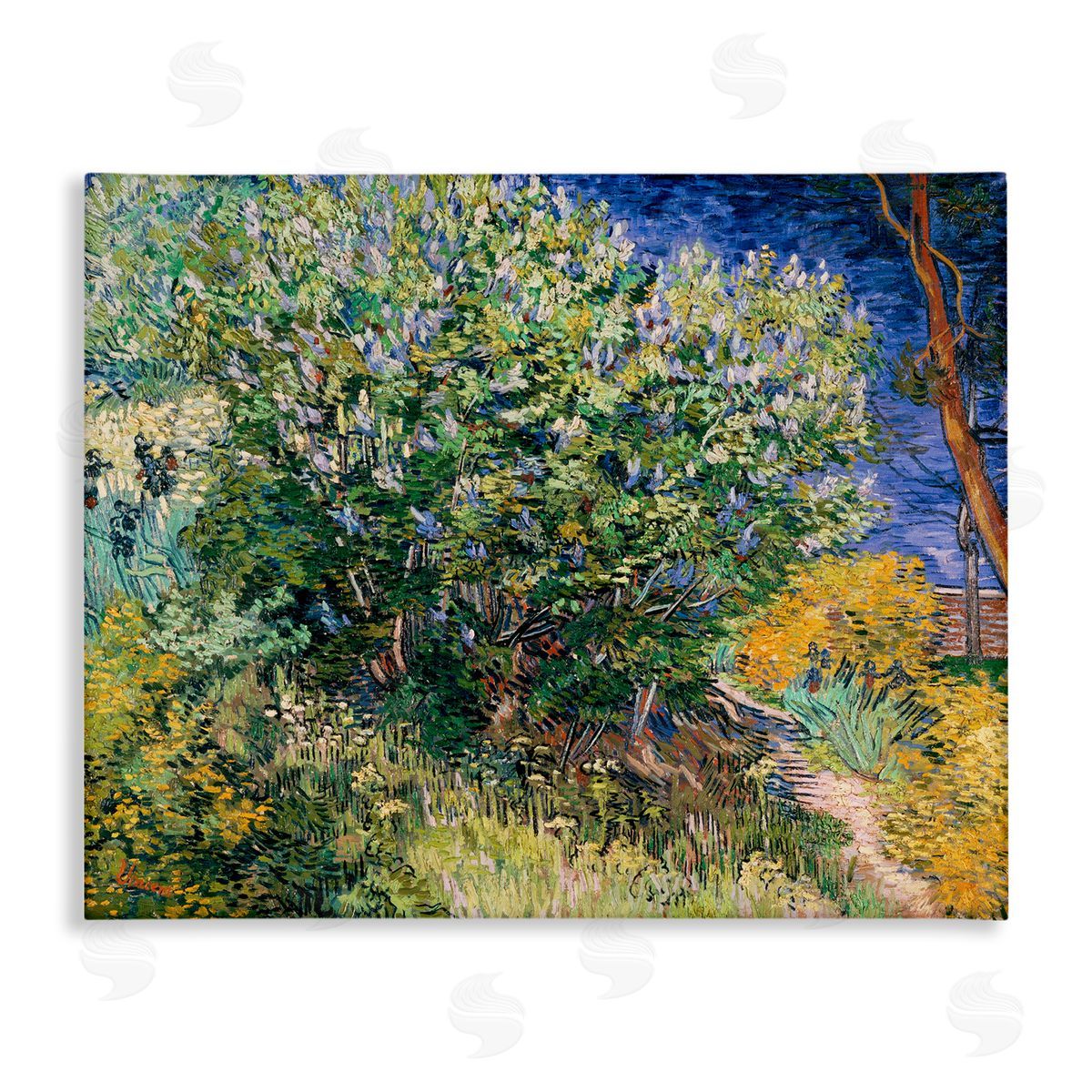 Lilac Bush Classical Painting Canvas Wall Art, Home Decor by Vincent Van Gogh