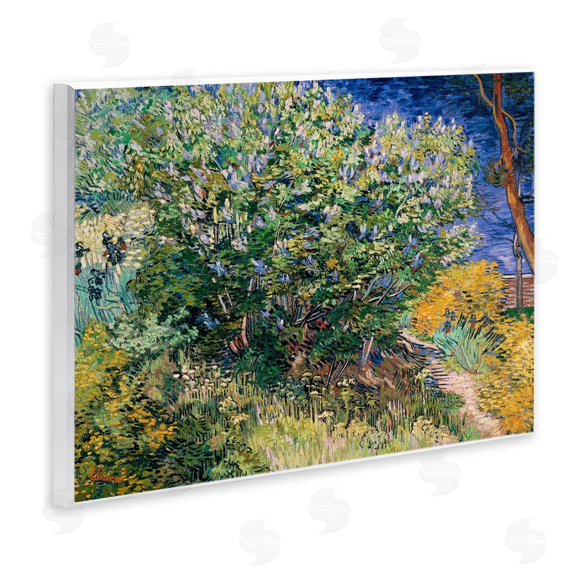Lilac Bush Classical Painting Wood Plaque Wall Art, Home Decor by Vincent Van Gogh