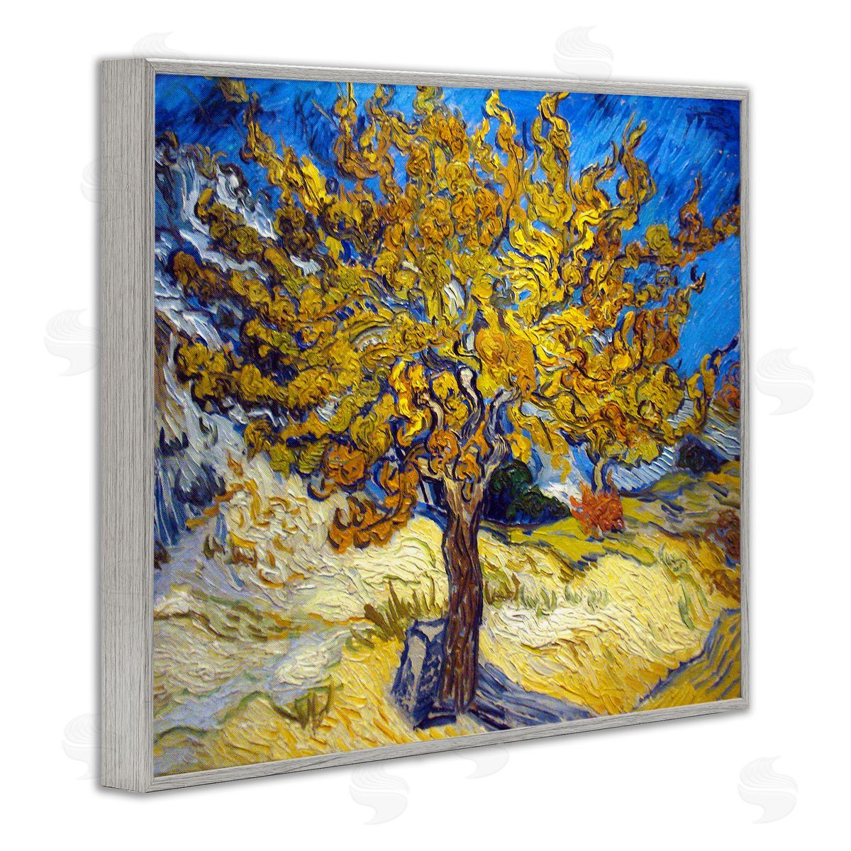 The Mulberry Tree Classical Painting Grey Frame Print Wall Art, Home Decor by Vincent Van Gogh