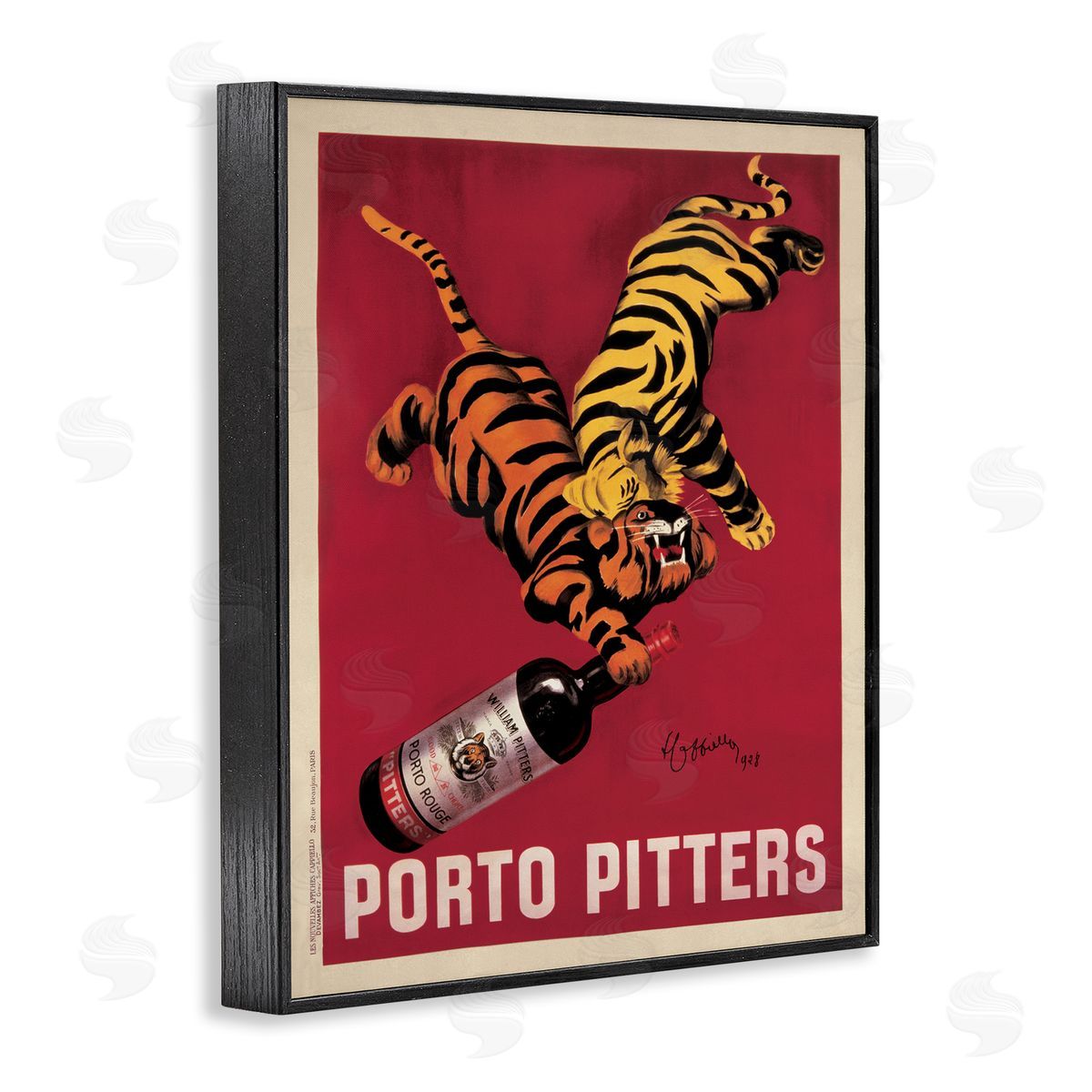 Porto Pitters Vintage Poster Black Frame Print Wall Art, Home Decor by Marcello Dudovich