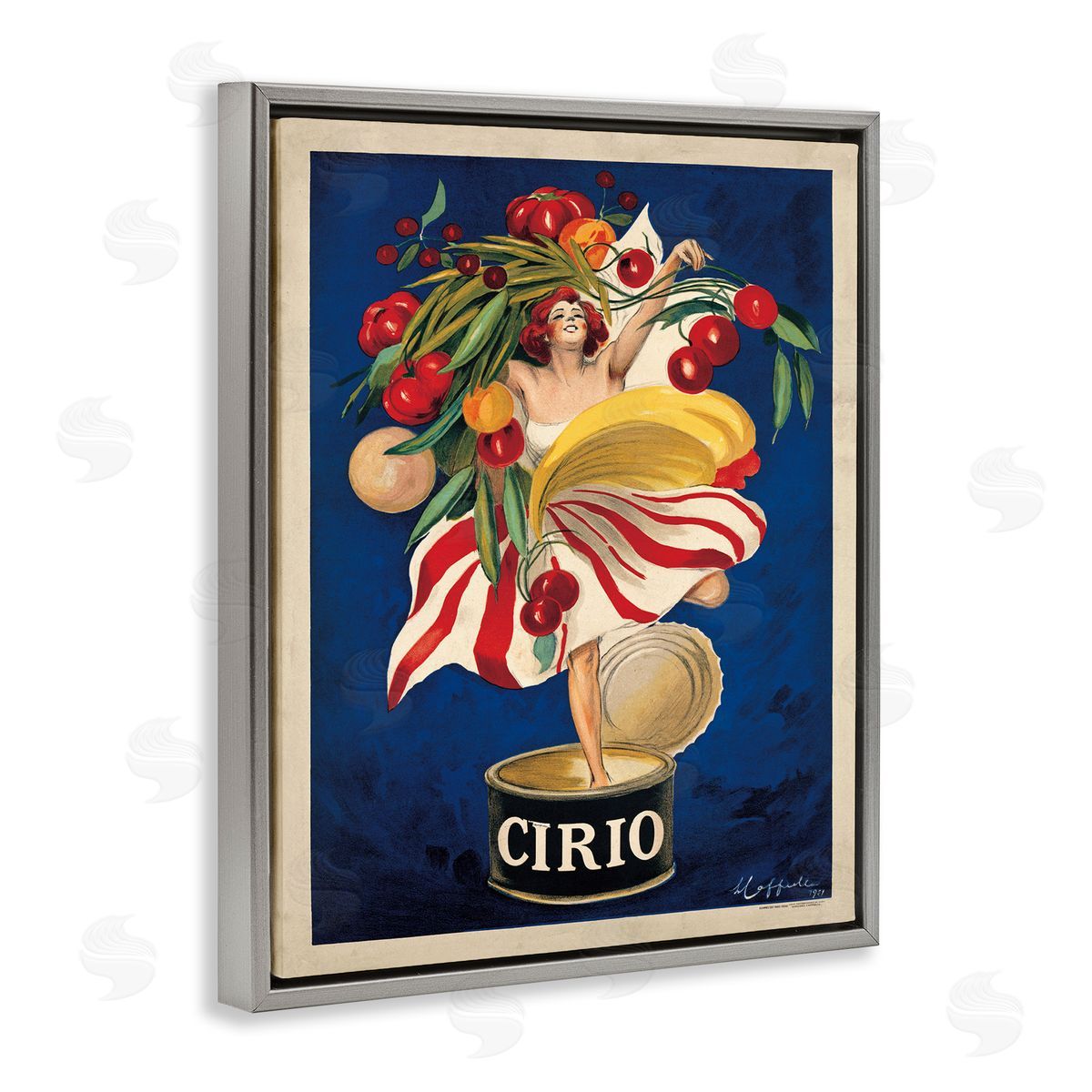 Cirio Vintage Poster Food Grey Floating Frame Canvas Wall Art, Home Decor by Marcello Dudovich