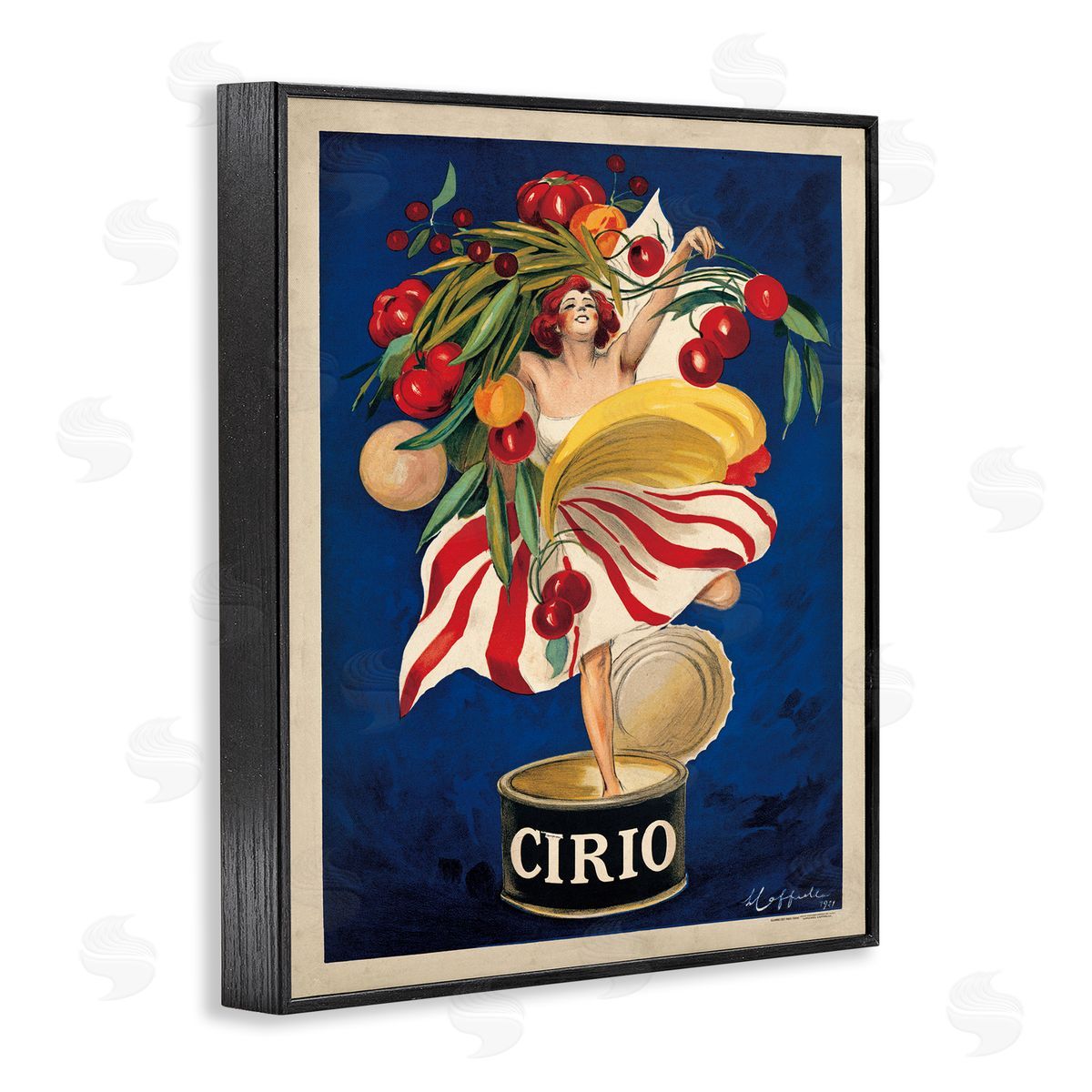 Cirio Vintage Poster Food Black Frame Print Wall Art, Home Decor by Marcello Dudovich